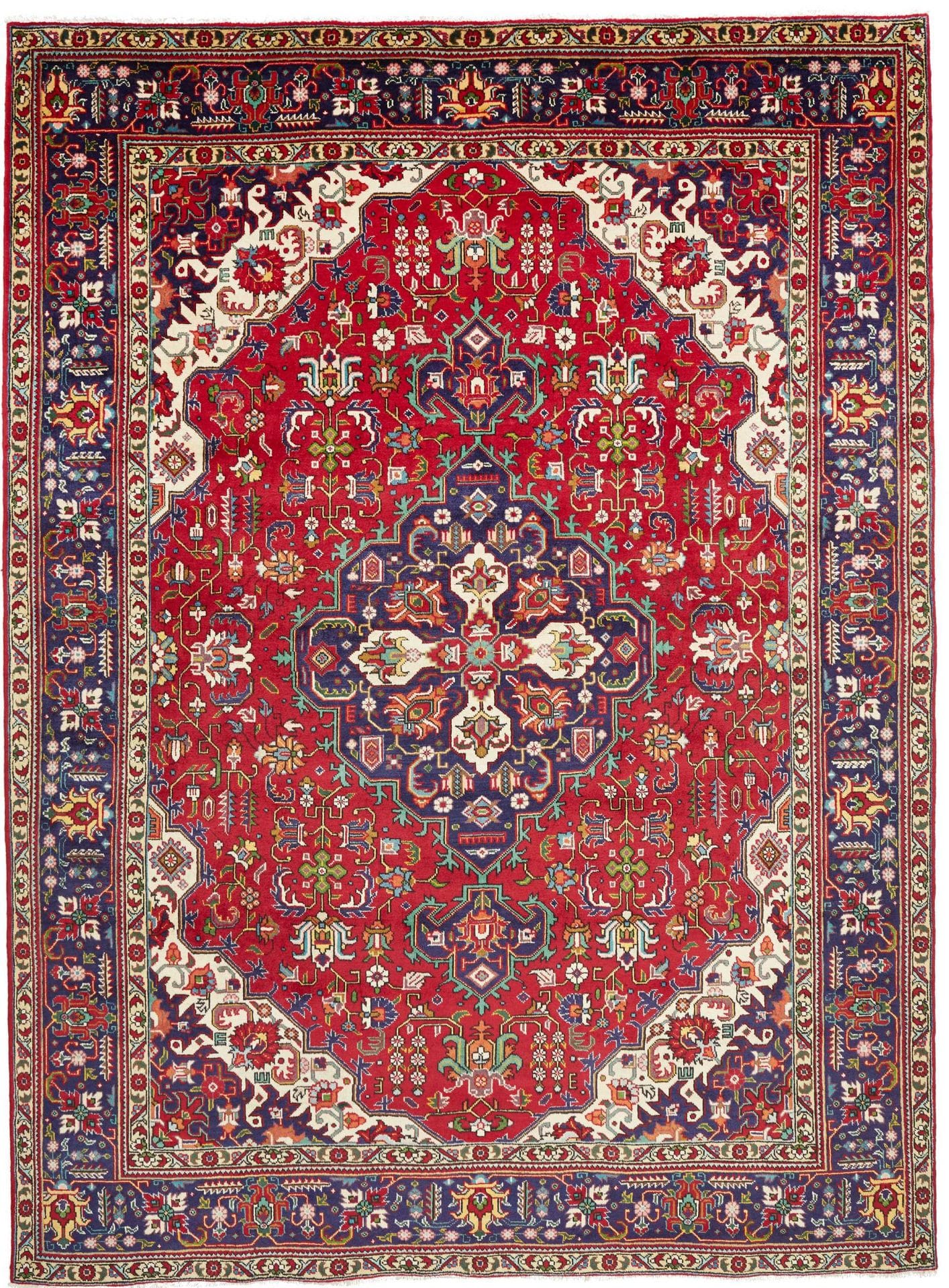 Täbriz Teppich 253 x 340cm, florales Design, handgeknüpft, Perserteppich
