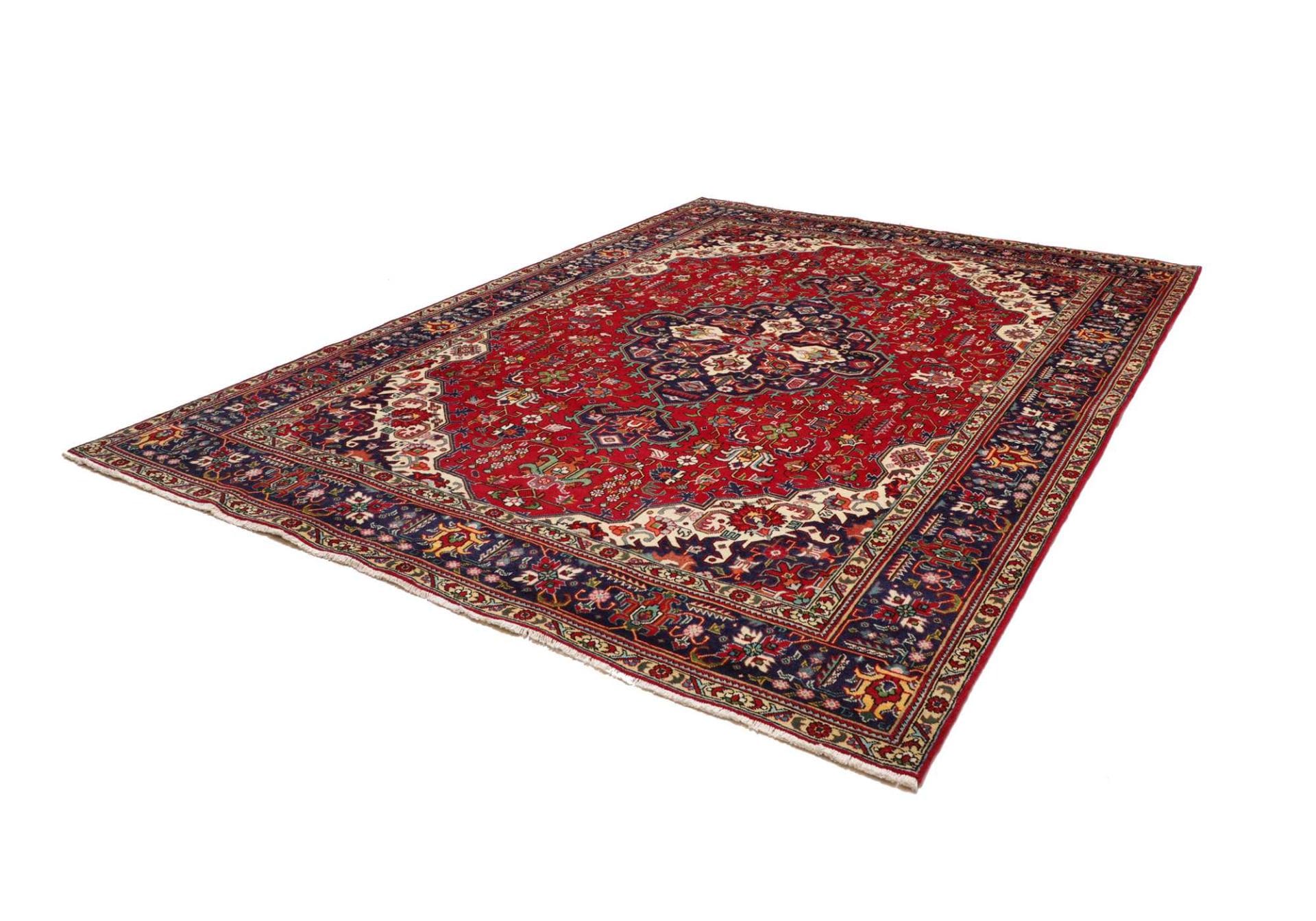 Täbriz Teppich 253 x 340cm, florales Design, handgeknüpft, Perserteppich