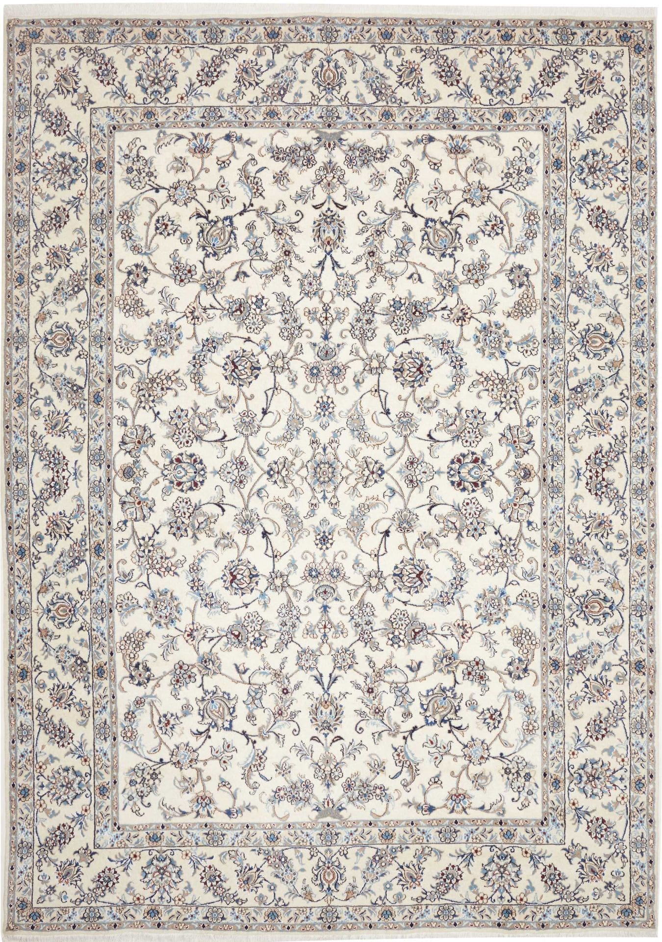 Nain Teppich 245 x 342cm, florales Muster, handgeknüpft, Perserteppich