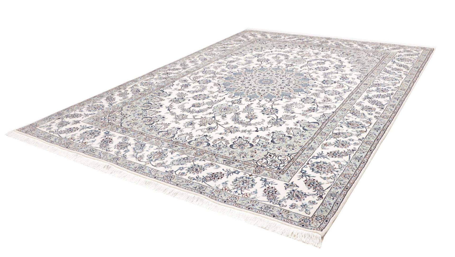 Exklusiver Nain Teppich 247 x 349 cm, florale Muster, handgeknüpft