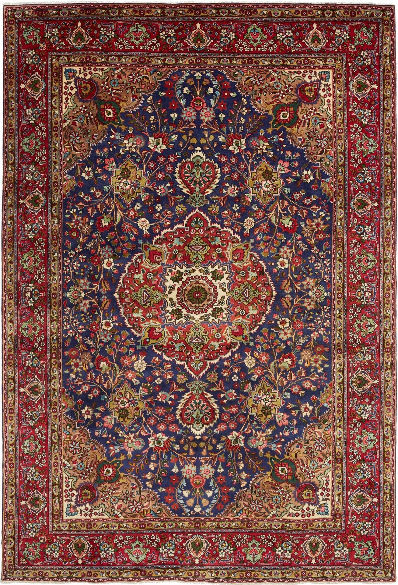 Täbriz Teppich 211 x 308 cm, Schurwolle, handgeknüpft, Perserteppich H1