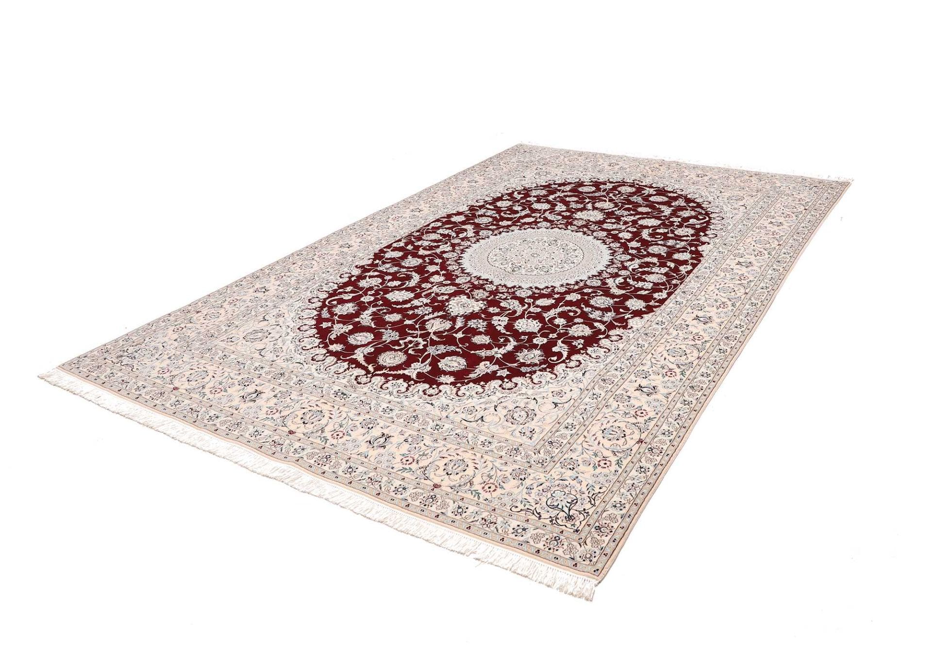 Nain Teppich 213 x 316cm, florale Muster, Schurwolle, handgeknüpft