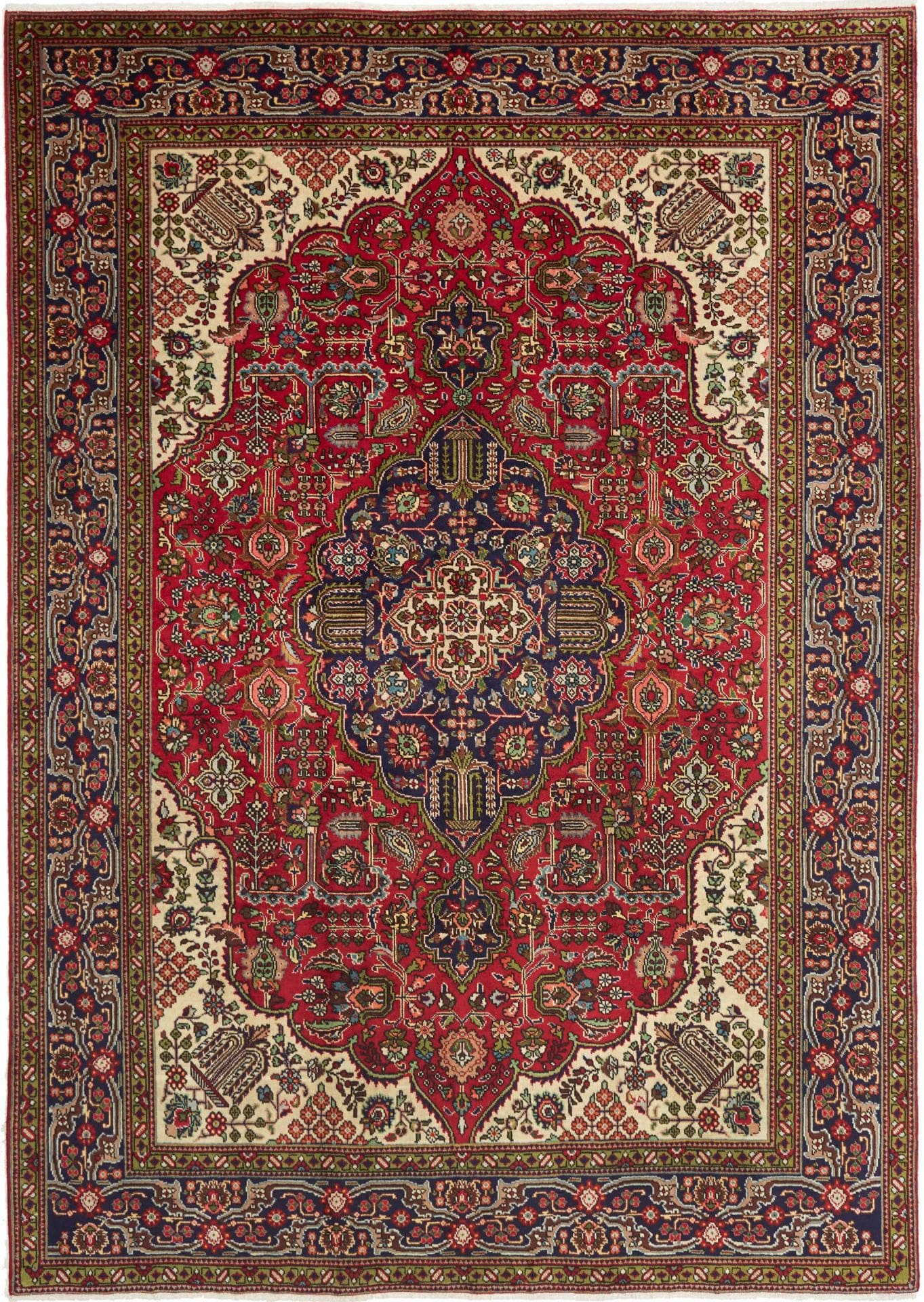 Täbriz Teppich 205 x 290cm, handgeknüpft, Wolle, feines Muster