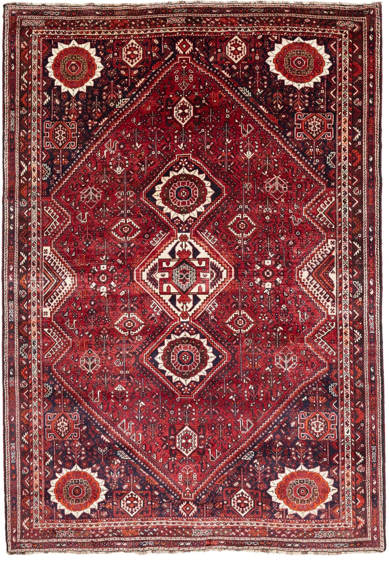 Shiraz Teppich 223 x 315 cm, Wolle auf Wolle, handgeknüpft, Perserteppich