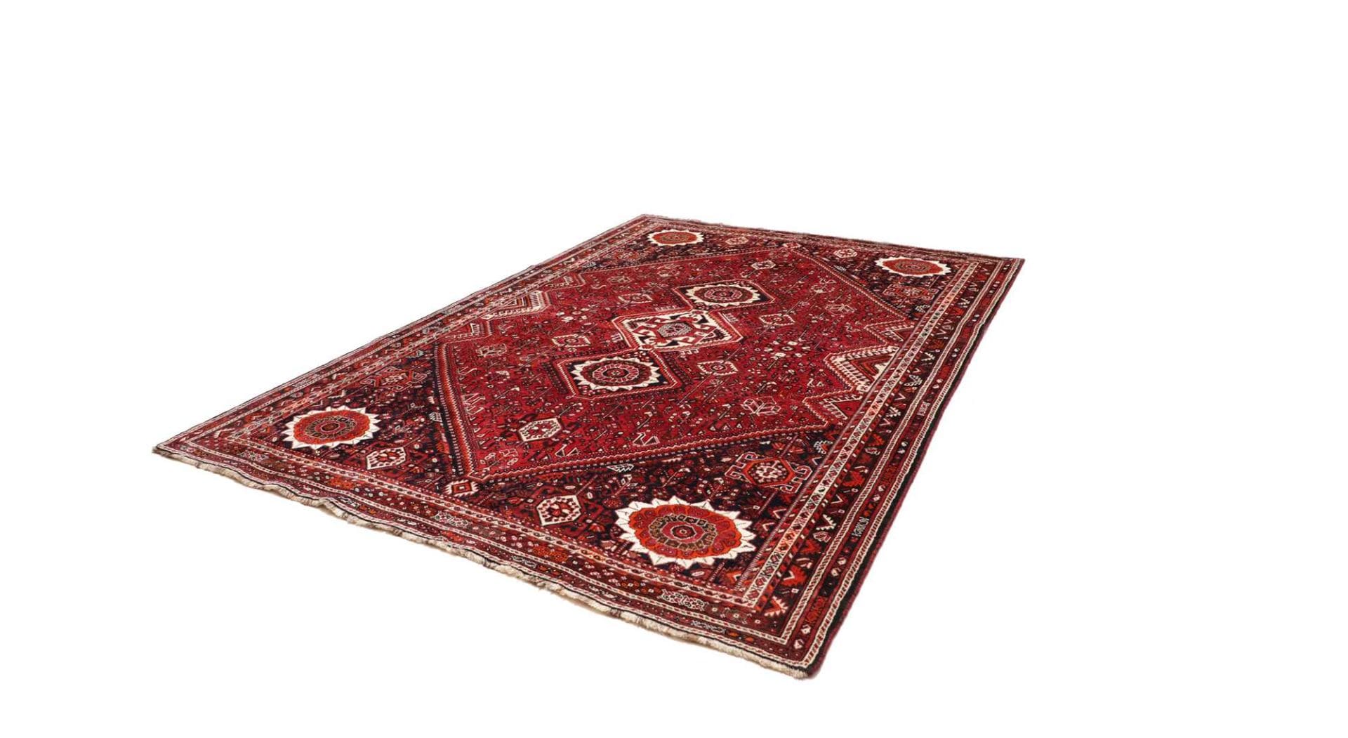 Shiraz Teppich 223 x 315 cm, Wolle auf Wolle, handgeknüpft, Perserteppich