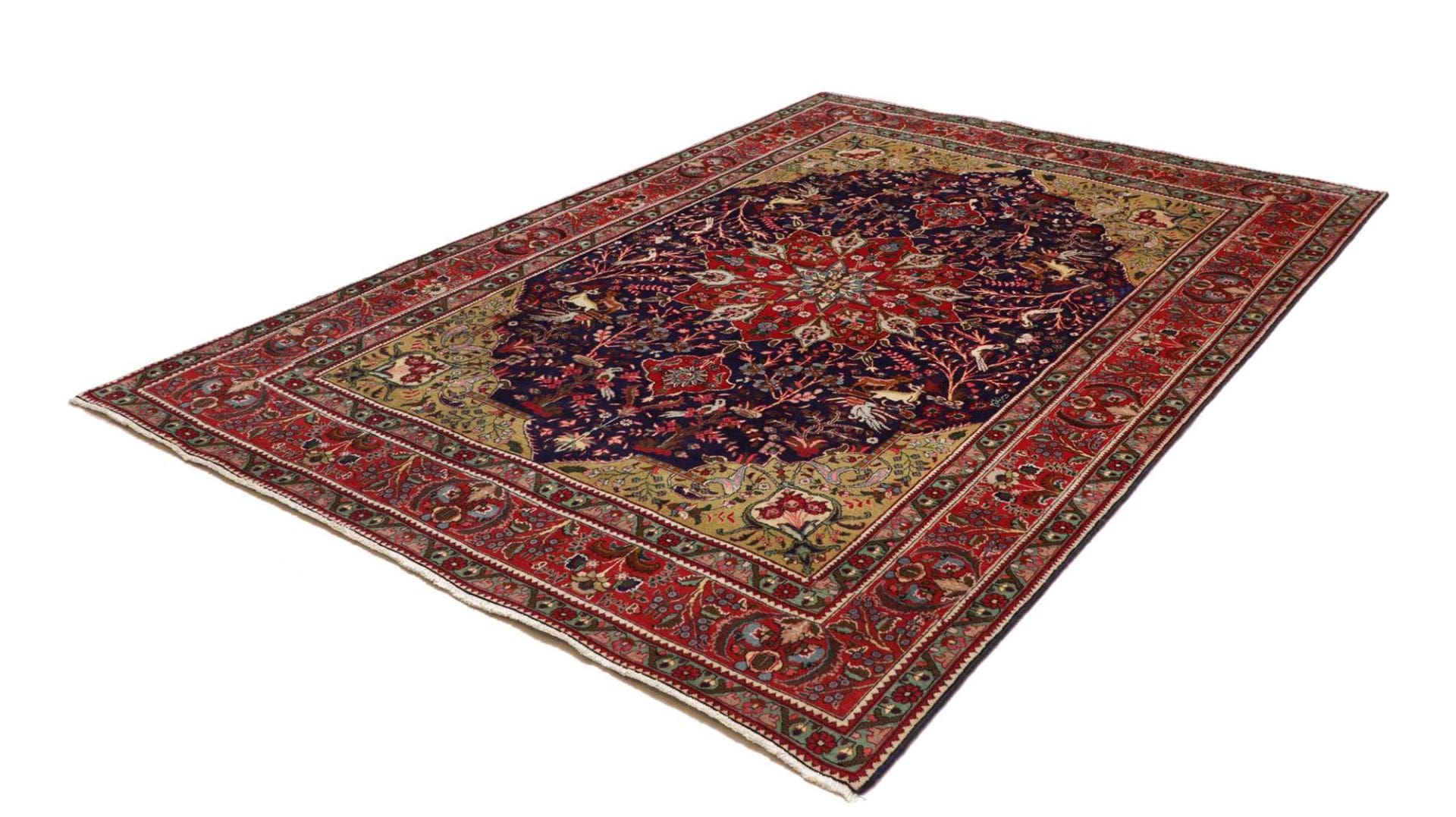 Täbriz Teppich 203 x 283cm, Schurwolle, florales Muster, handgeknüpft H1