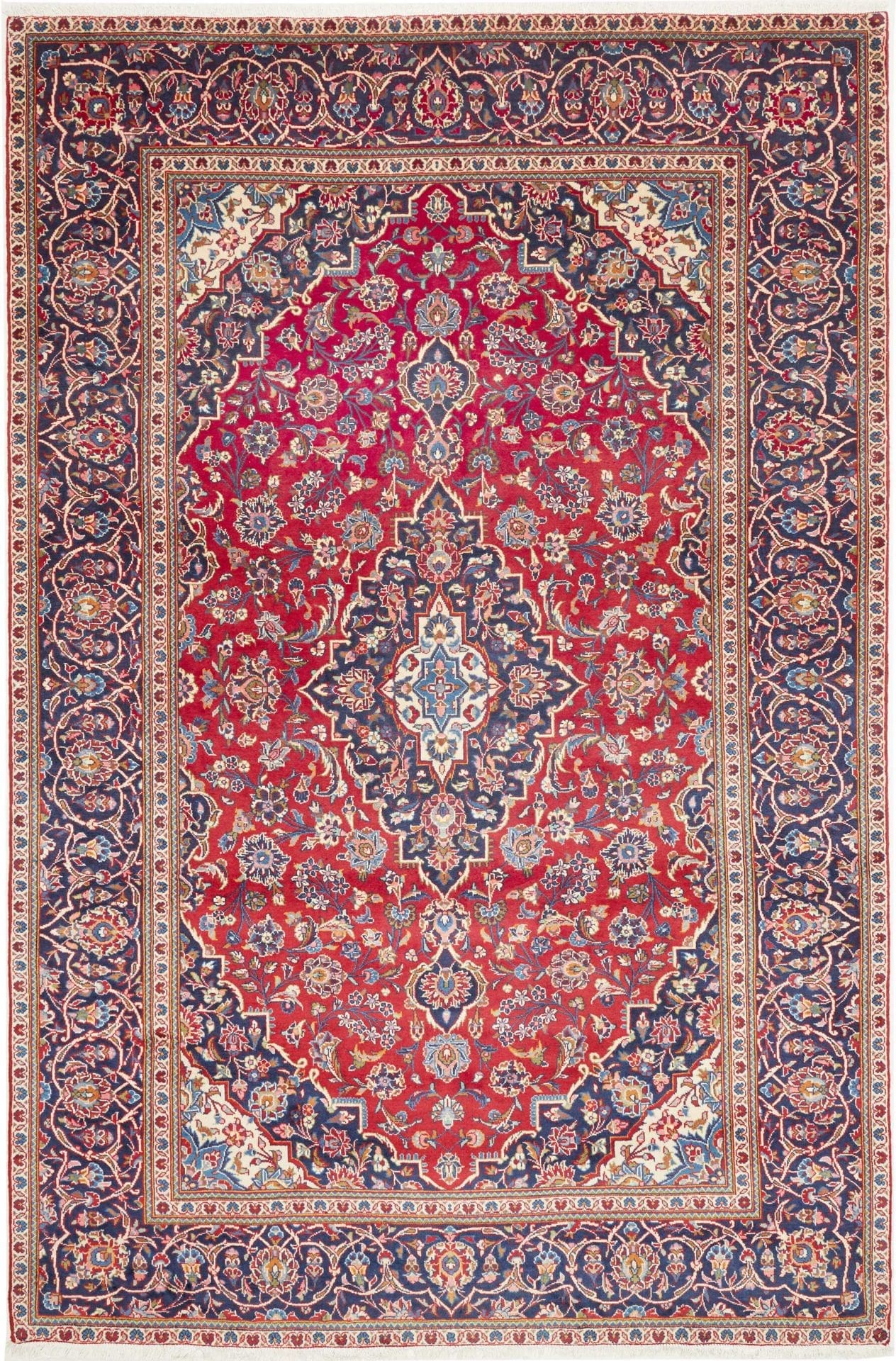 Kashan Teppich 193 x 295 cm, handgeknüpft, Schurwolle, Perserteppich