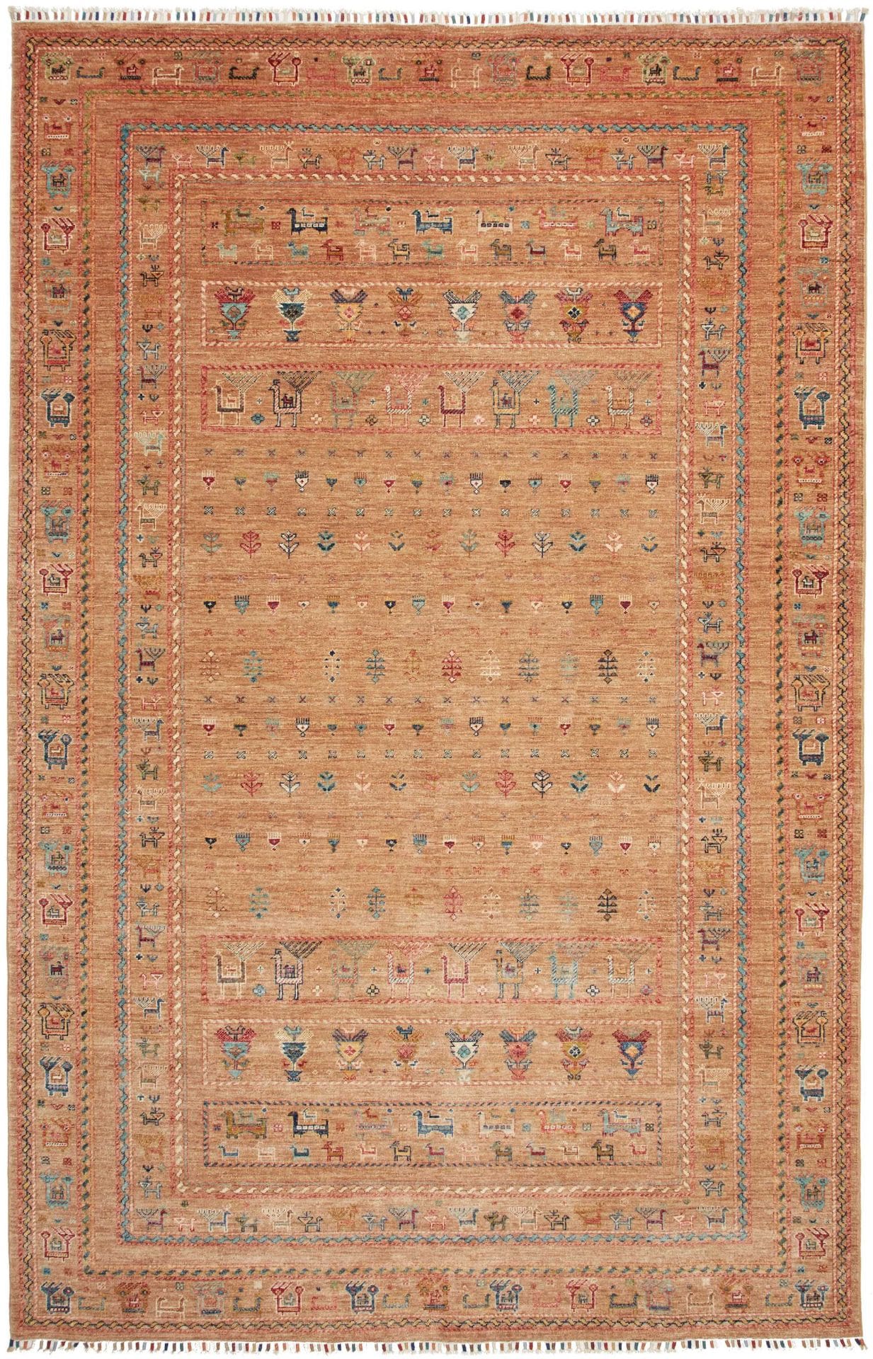 Orientteppich Samarkand 202 x 310 cm - Handgeknüpft, Wolle, bunt