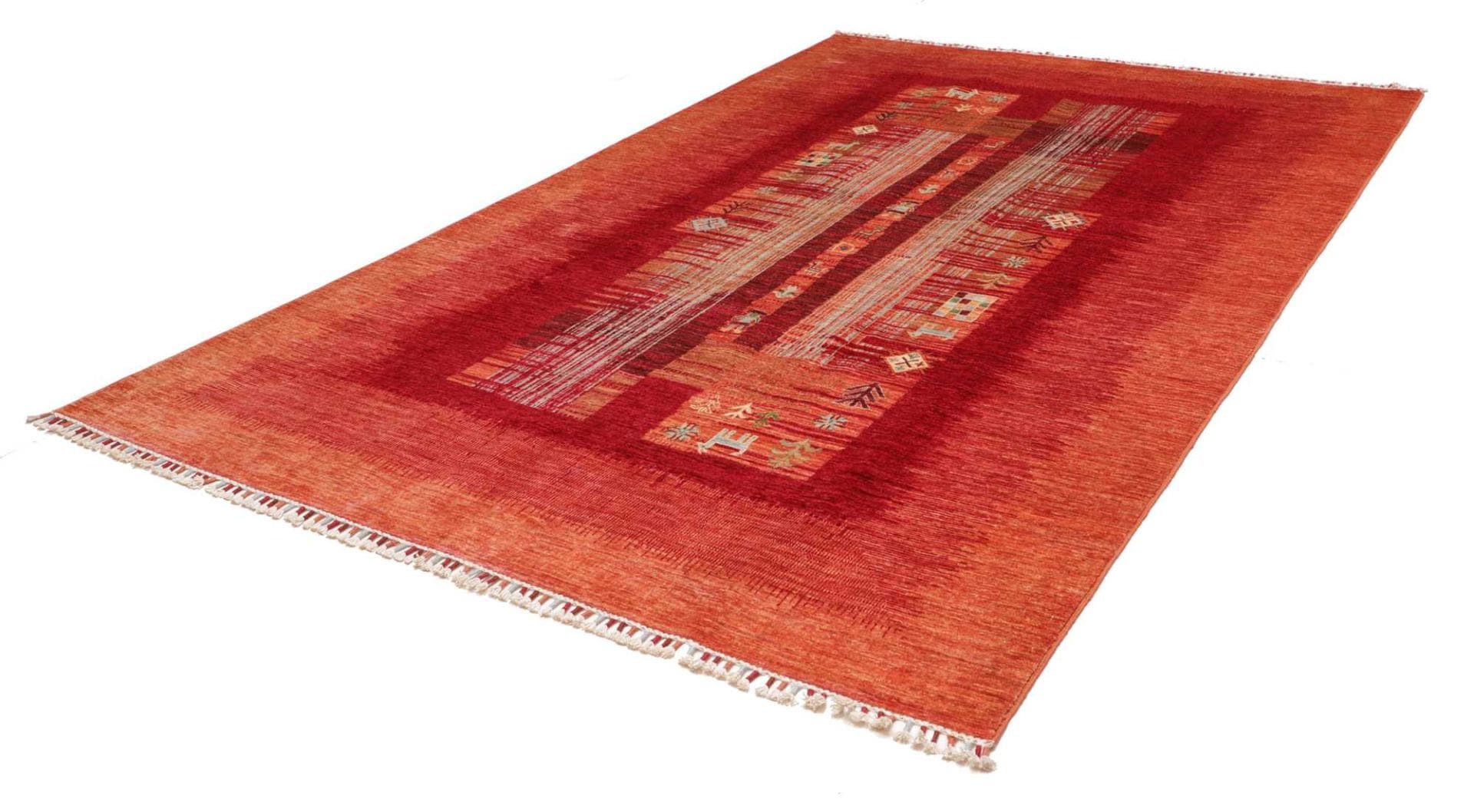 Gabbeh Teppich 209 x 298 cm aus Schurwolle, handgeknüpft