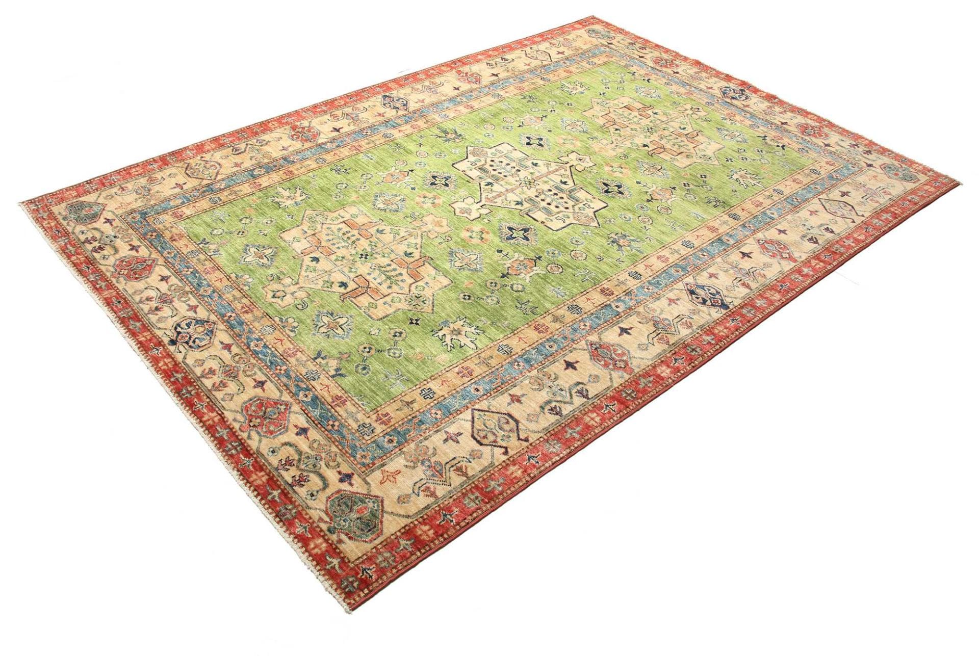 Kazak Teppich 179 x 250cm, geometrisches Muster, handgeknüpft