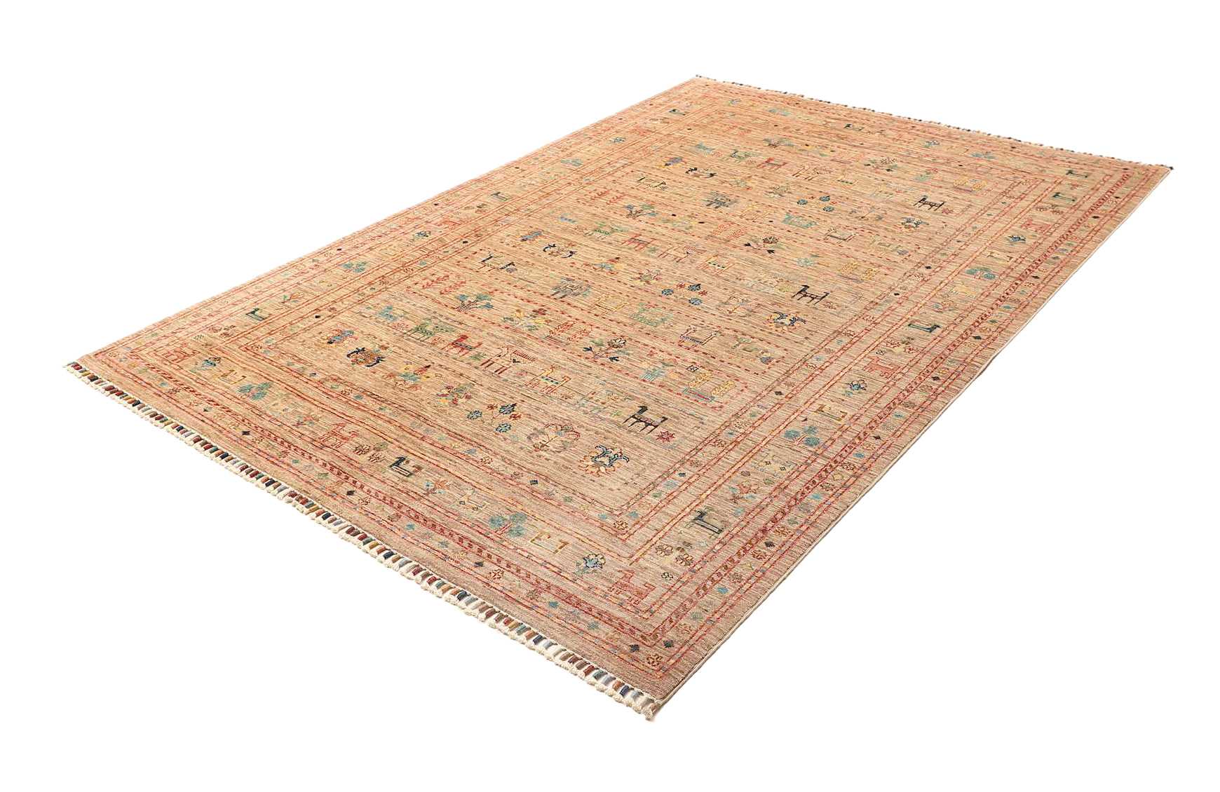Orientteppich Samarkand 173 x 236cm, handgeknüpft, Wolle, bunt