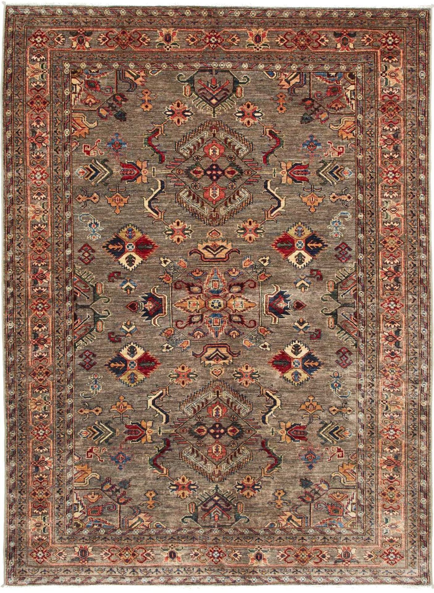 Kazak Teppich 178 x 237cm, geometrisch, Schurwolle, handgeknüpft