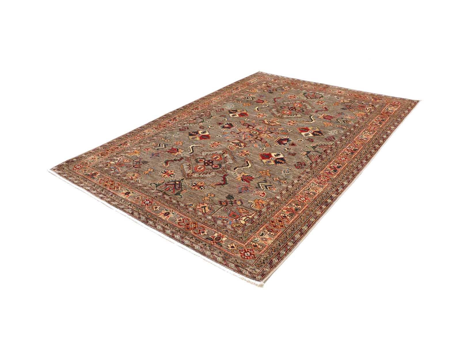 Kazak Teppich 178 x 237cm, geometrisch, Schurwolle, handgeknüpft