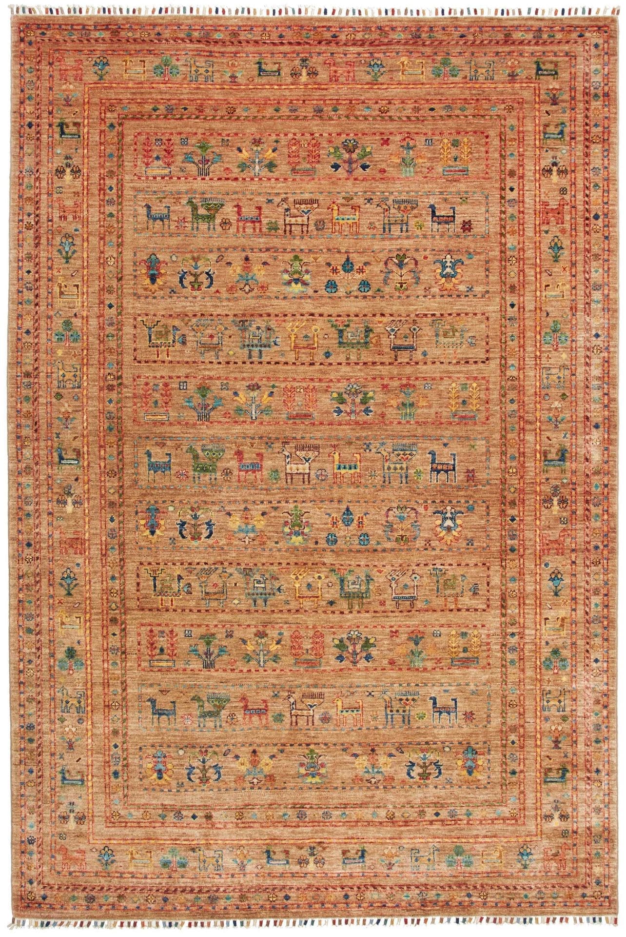 Samarkand Orientteppich 166 x 243 cm, handgeknüpft, Schurwolle