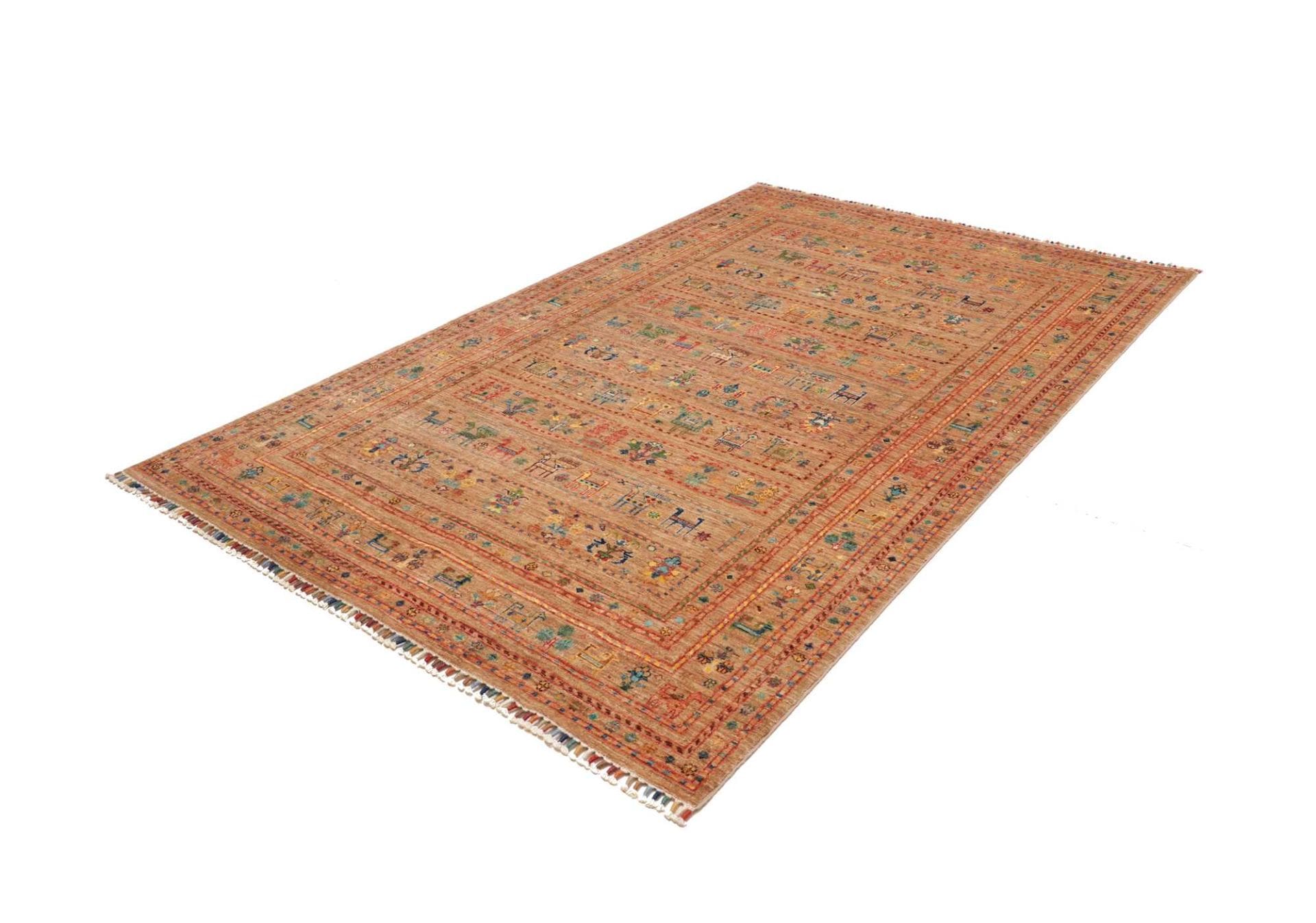Samarkand Orientteppich 166 x 243 cm, handgeknüpft, Schurwolle