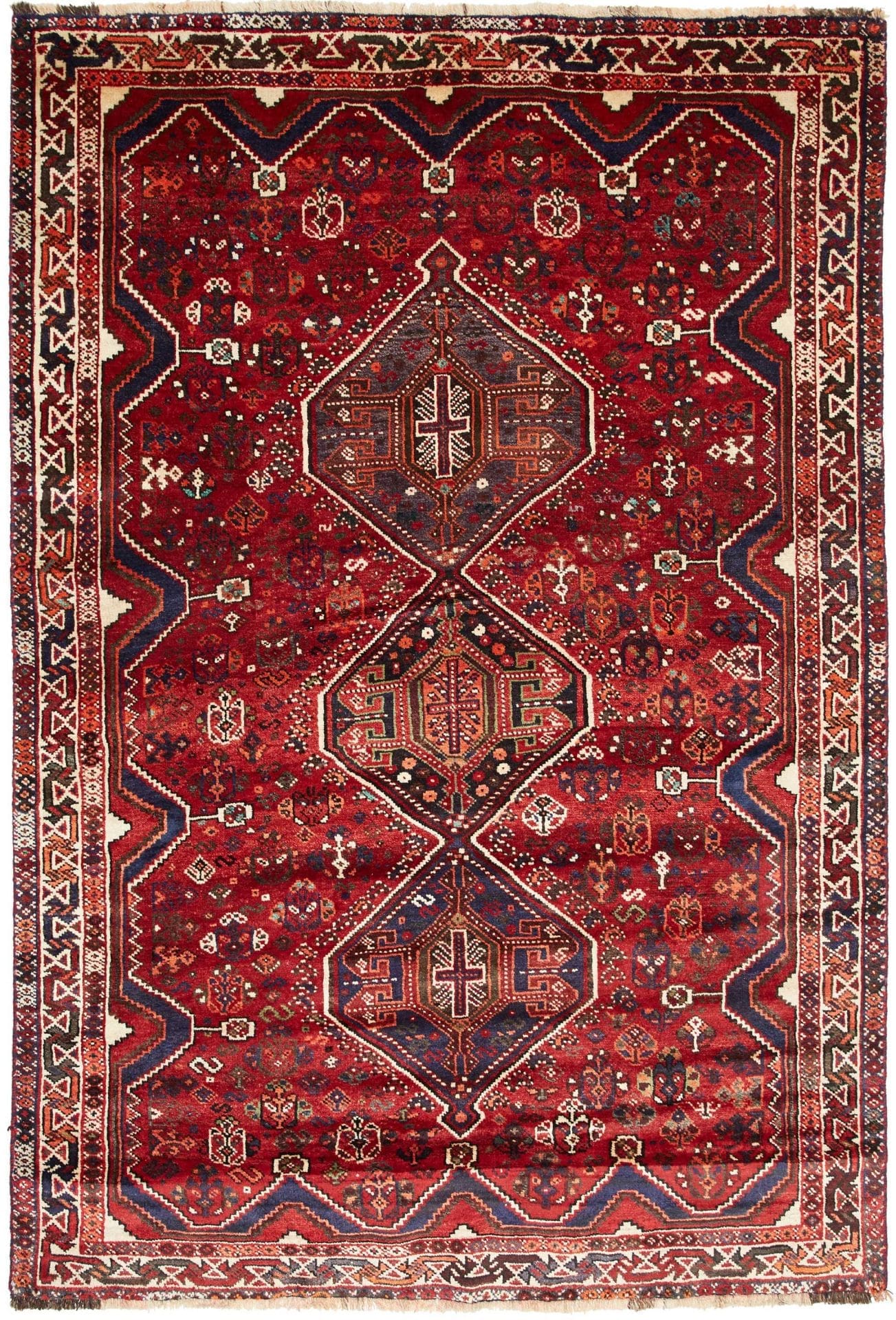 Shiraz Orientteppich 173 x 245 cm - Handgeknüpft aus Wolle
