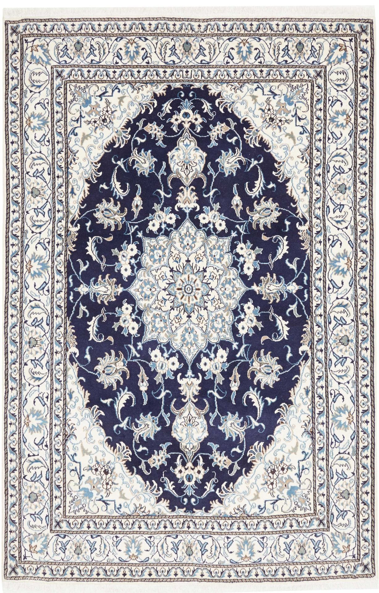 Nain Teppich 165 x 248 cm, florales Design, handgeknüpft