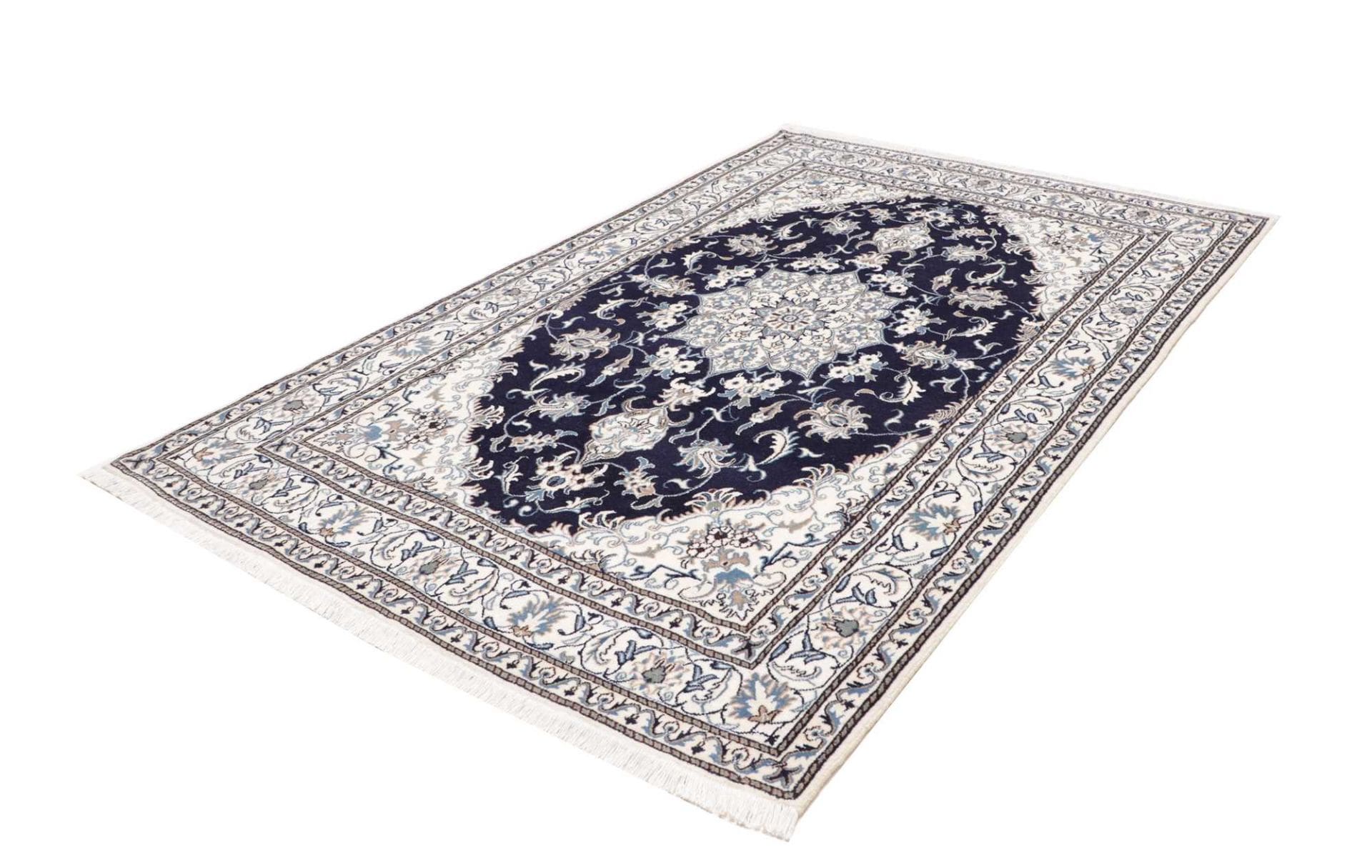 Nain Teppich 165 x 248 cm, florales Design, handgeknüpft