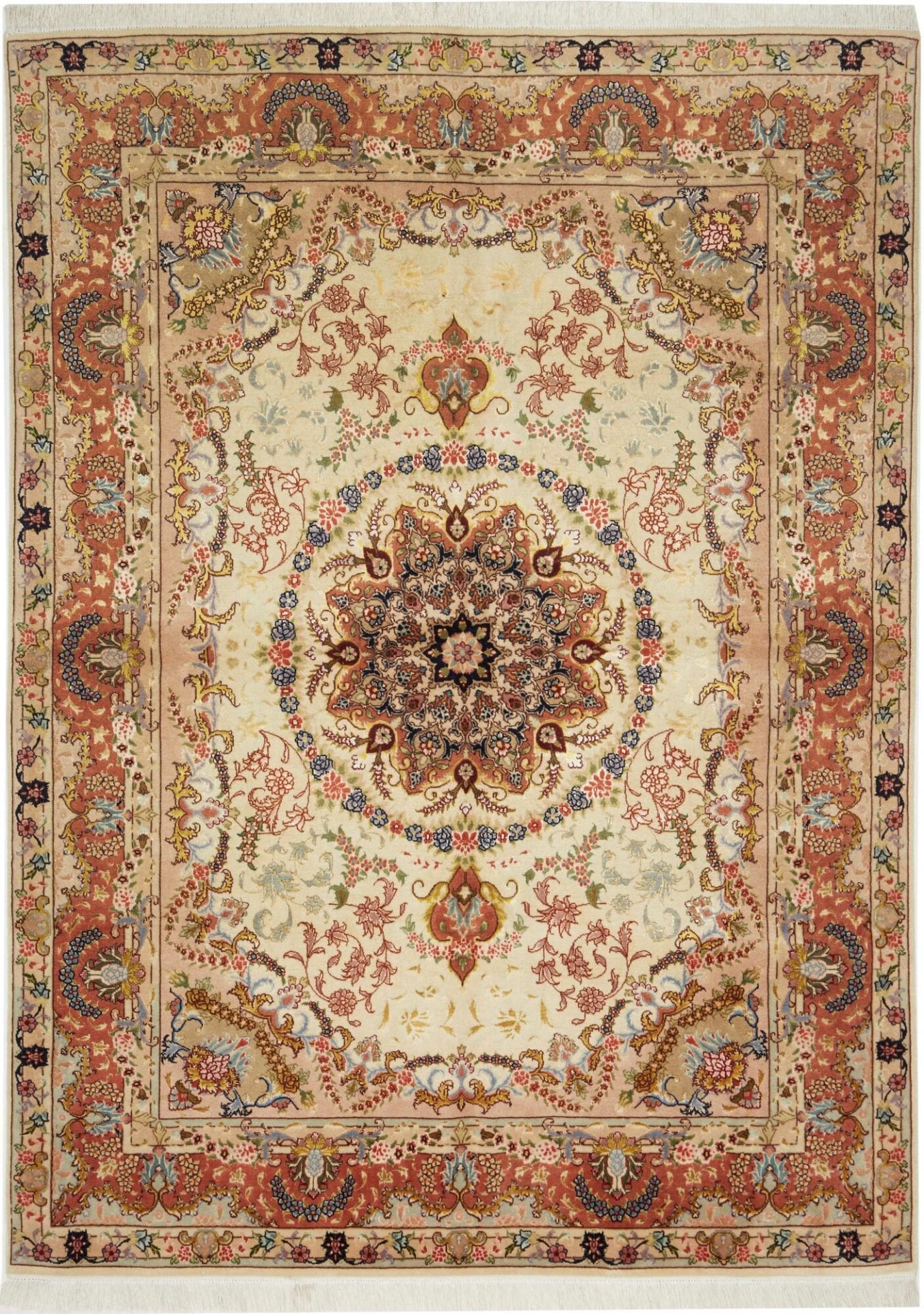 Täbriz Teppich 149 x 201cm, 50 Raj, Schurwolle, handgeknüpft