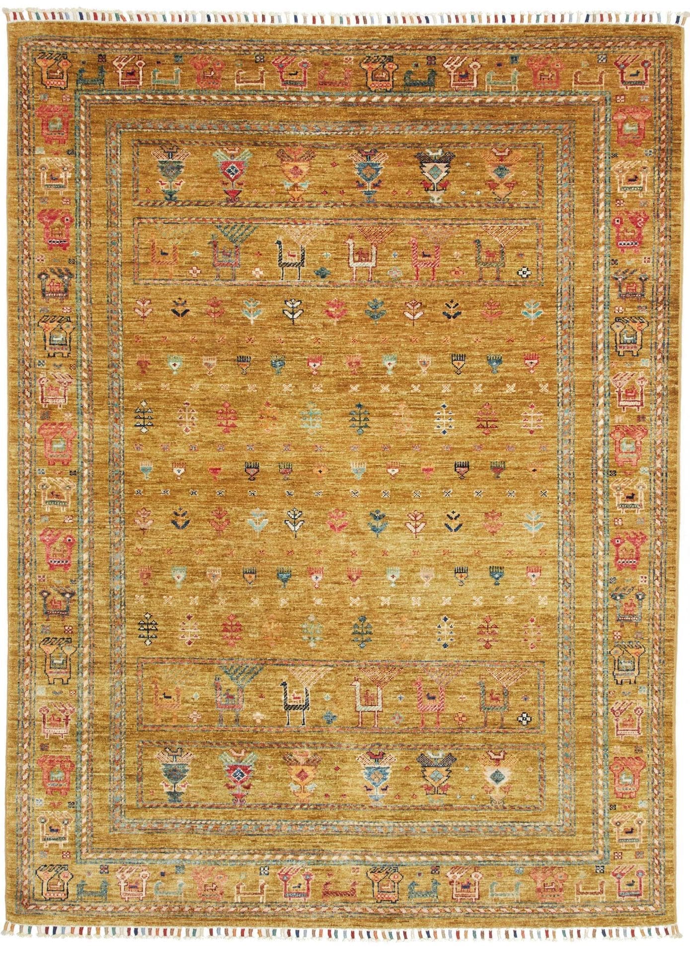 Orientteppich Samarkand 153 x 206cm, handgeknüpft, Wolle, bunt