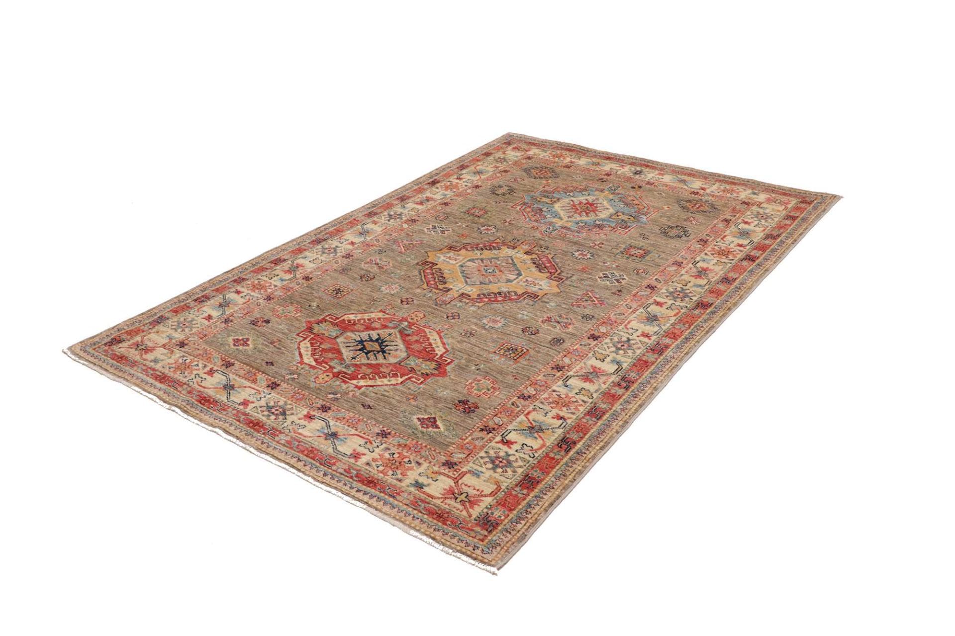 Kazak Teppich 150 x 210 cm - Handgeknüpft aus Schurwolle
