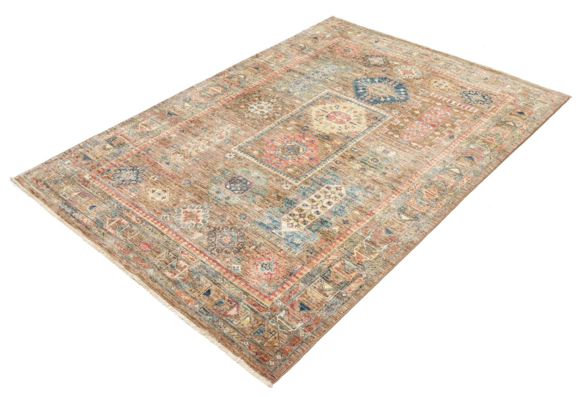 Samarkand Tribal Teppich 148 x 205cm, handgeknüpft, Wolle, bunt