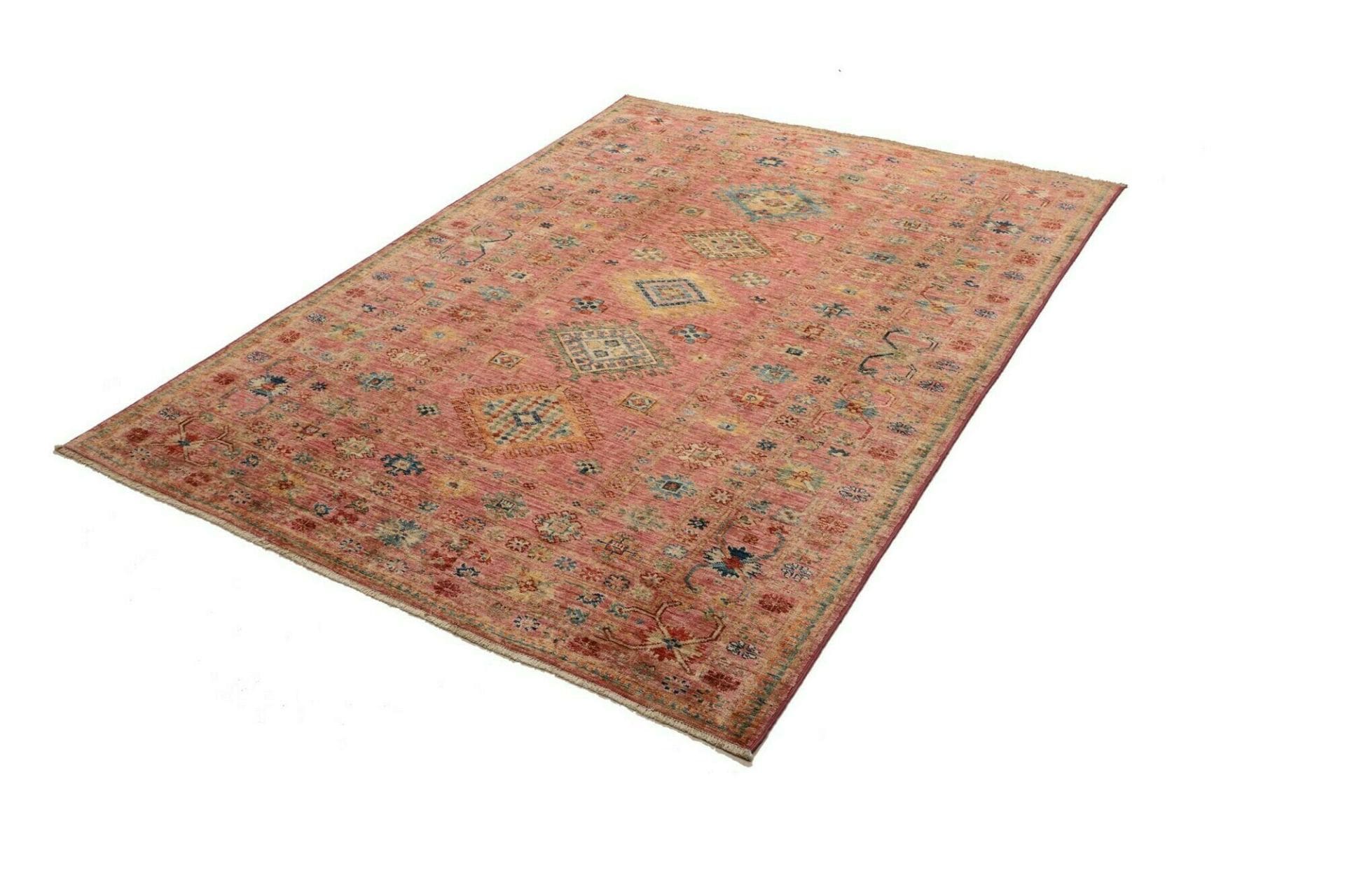 Kazak Teppich 155 x 202cm, geometrisches Muster, handgeknüpft