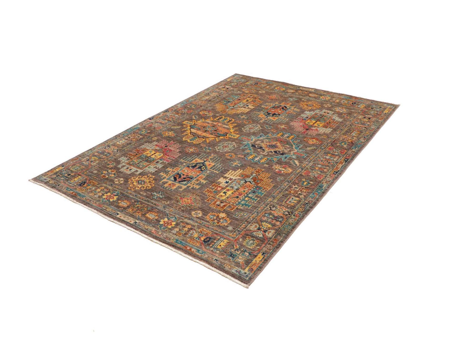 Samarkand Tribal Teppich 150 x 202cm, Schurwolle, handgeknüpft