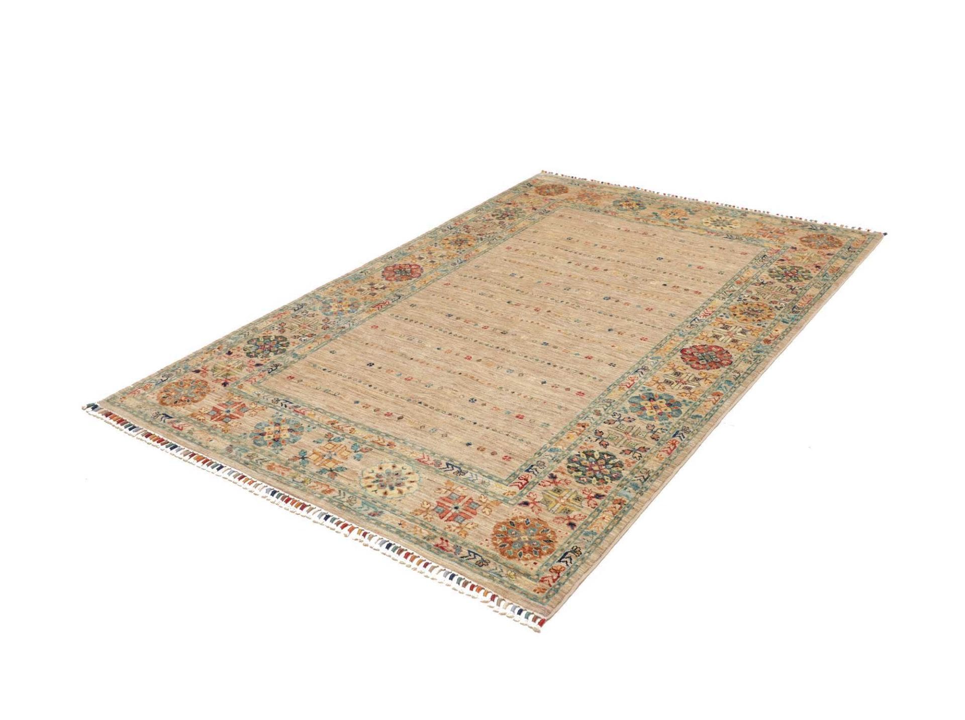 Orientteppich Samarkand 148 x 209 cm, florale Schurwolle, handgeknüpft