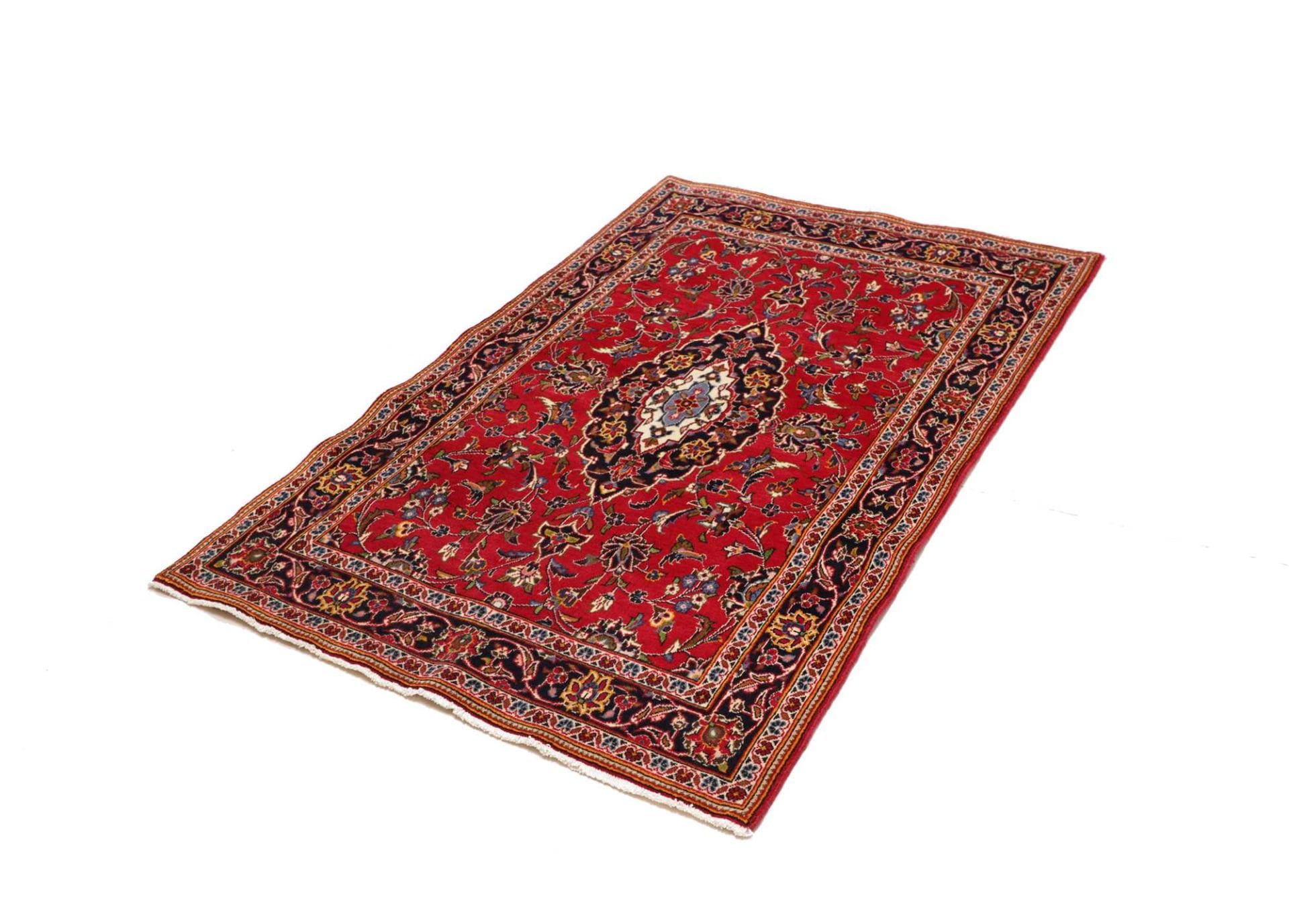 Kashan Teppich 107 x 159cm, Schurwolle, handgeknüpft, Perserteppich