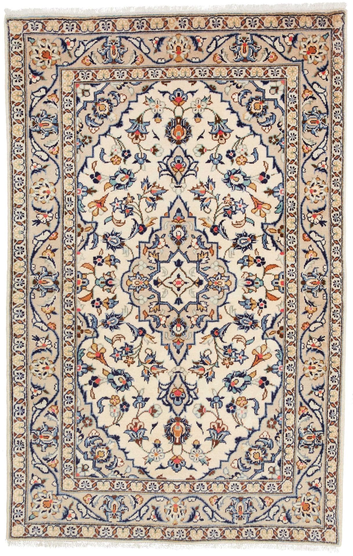 Kashan Teppich 101 x 150 cm – Perserteppich, handgeknüpft, Wolle