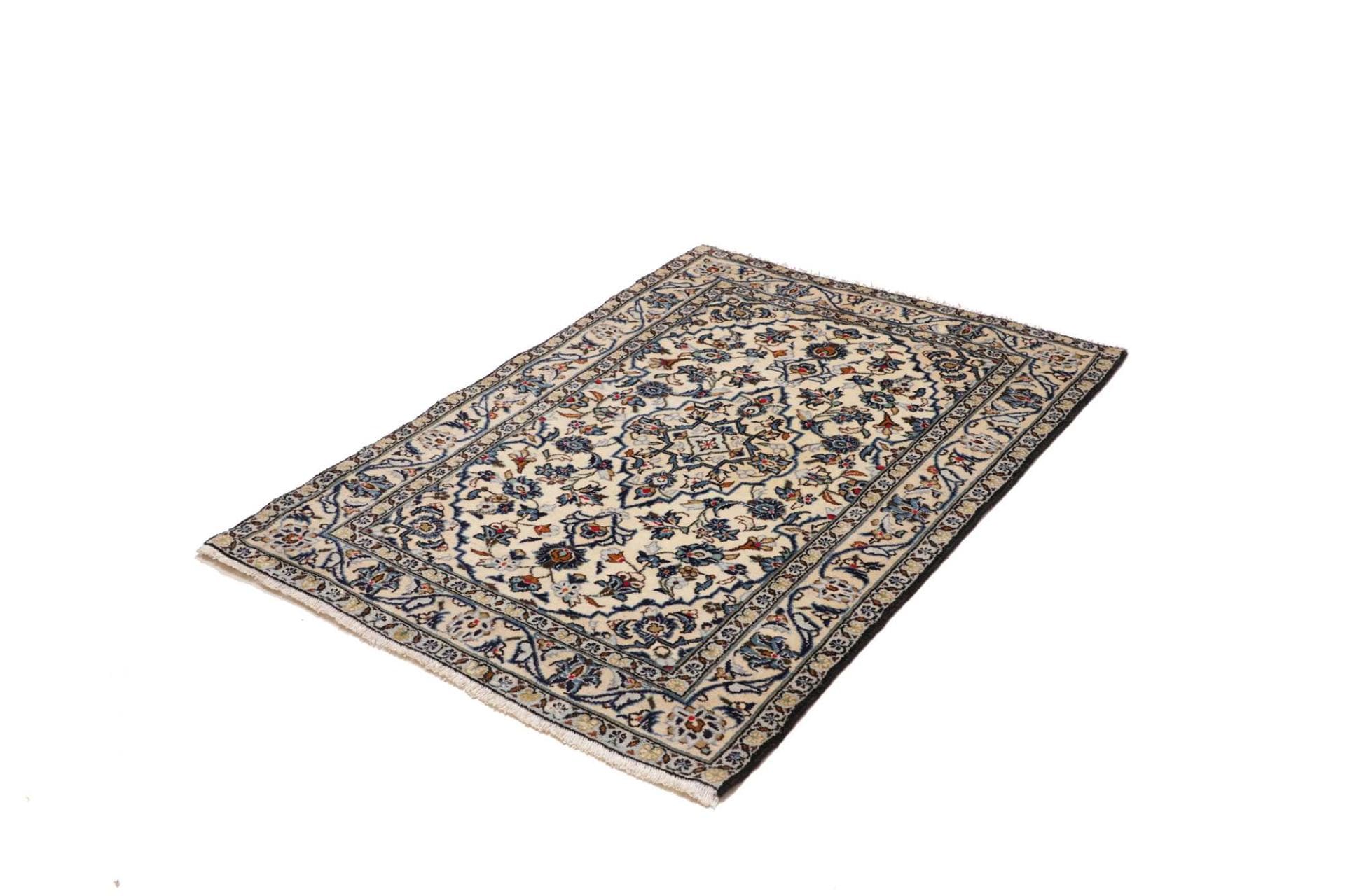 Kashan Teppich 103 x 144cm - Handgeknüpft, Perserteppich, Wolle
