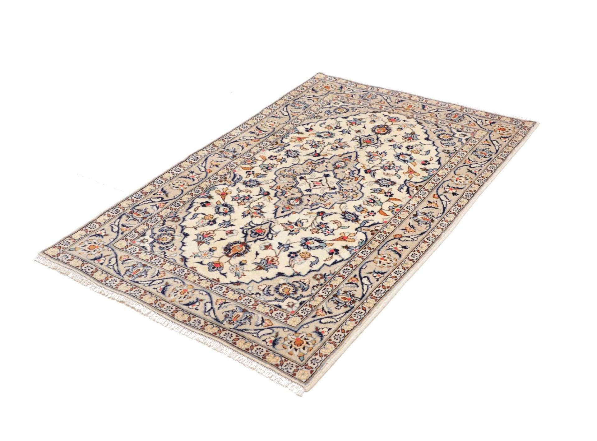 Kashan Teppich 101 x 150 cm – Perserteppich, handgeknüpft, Wolle