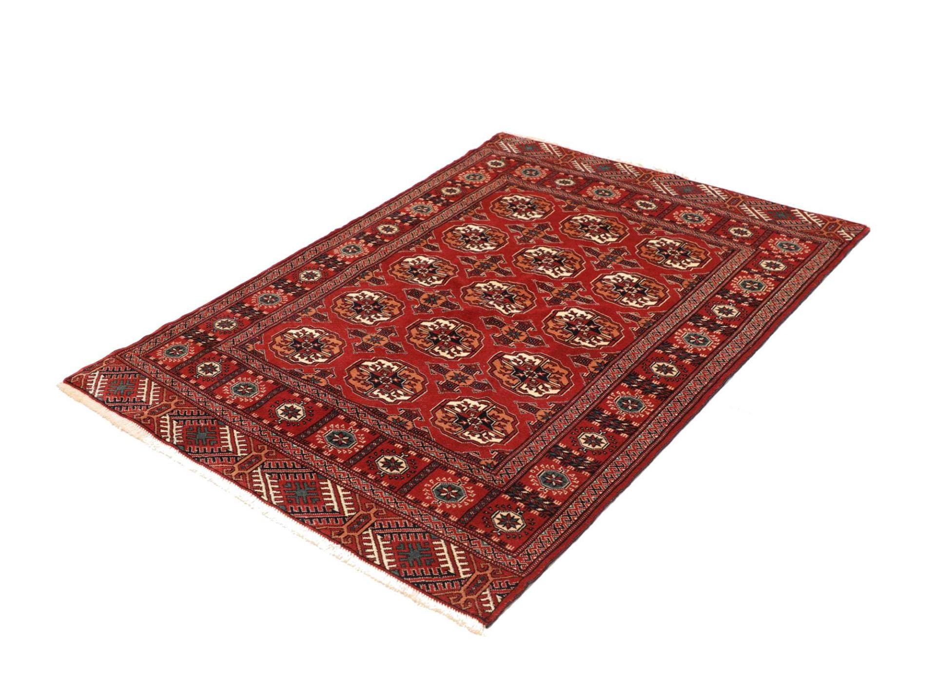 Turkmen Orientteppich 111 x 150cm, Schurwolle, handgeknüpft