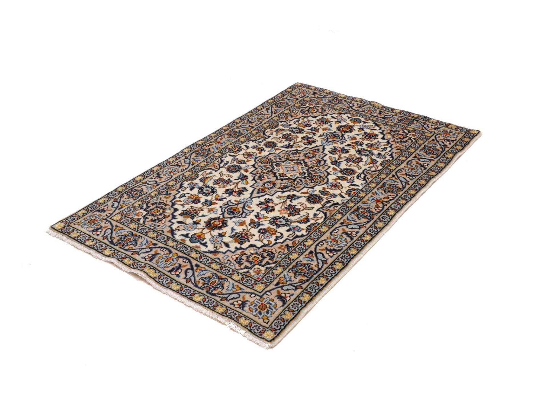 Kashan Teppich 103 x 152cm, Perserteppich, handgeknüpft, Wolle