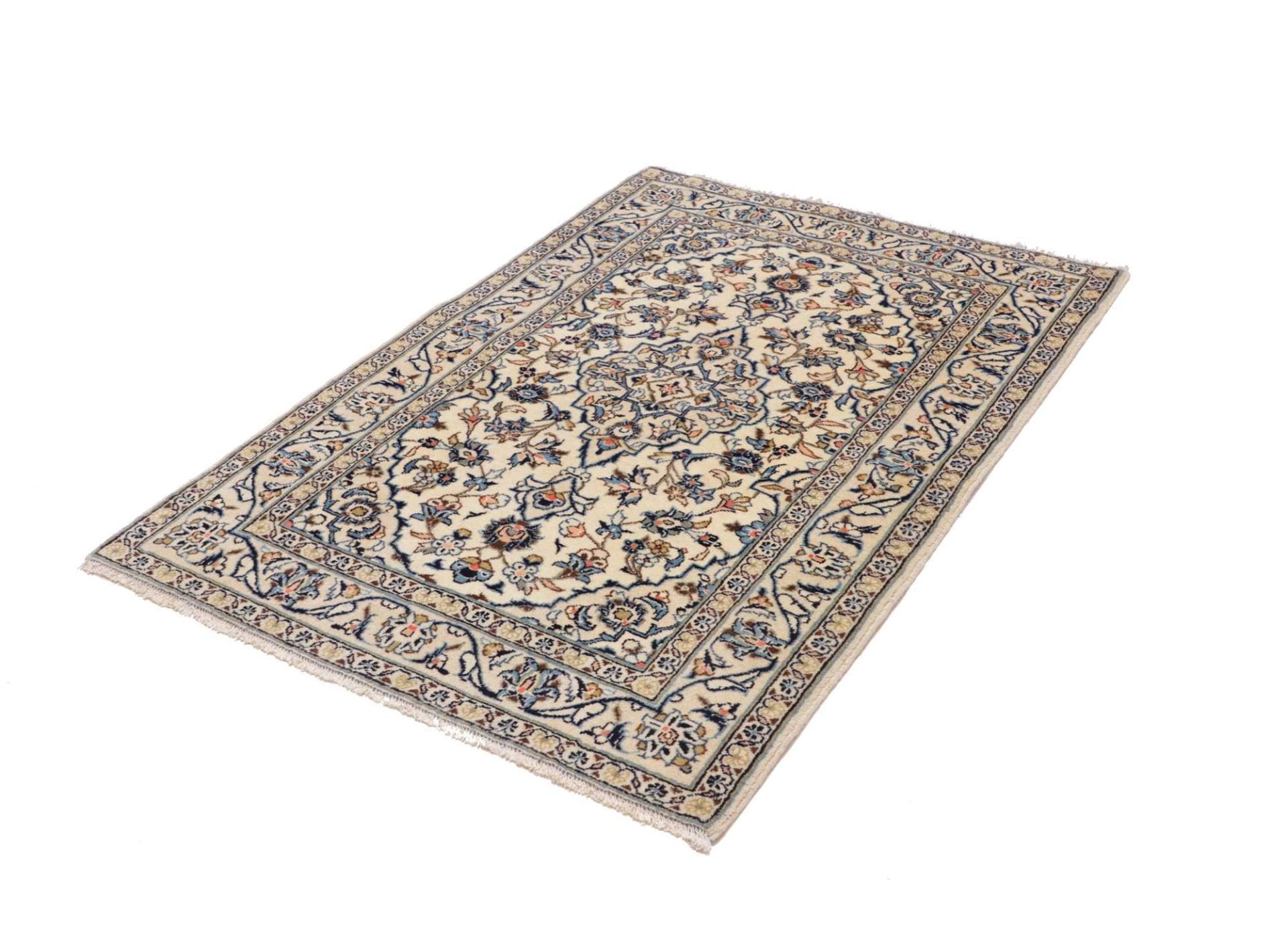 Kashan Teppich 103 x 144cm, Schurwolle, handgeknüpft, Perserteppich
