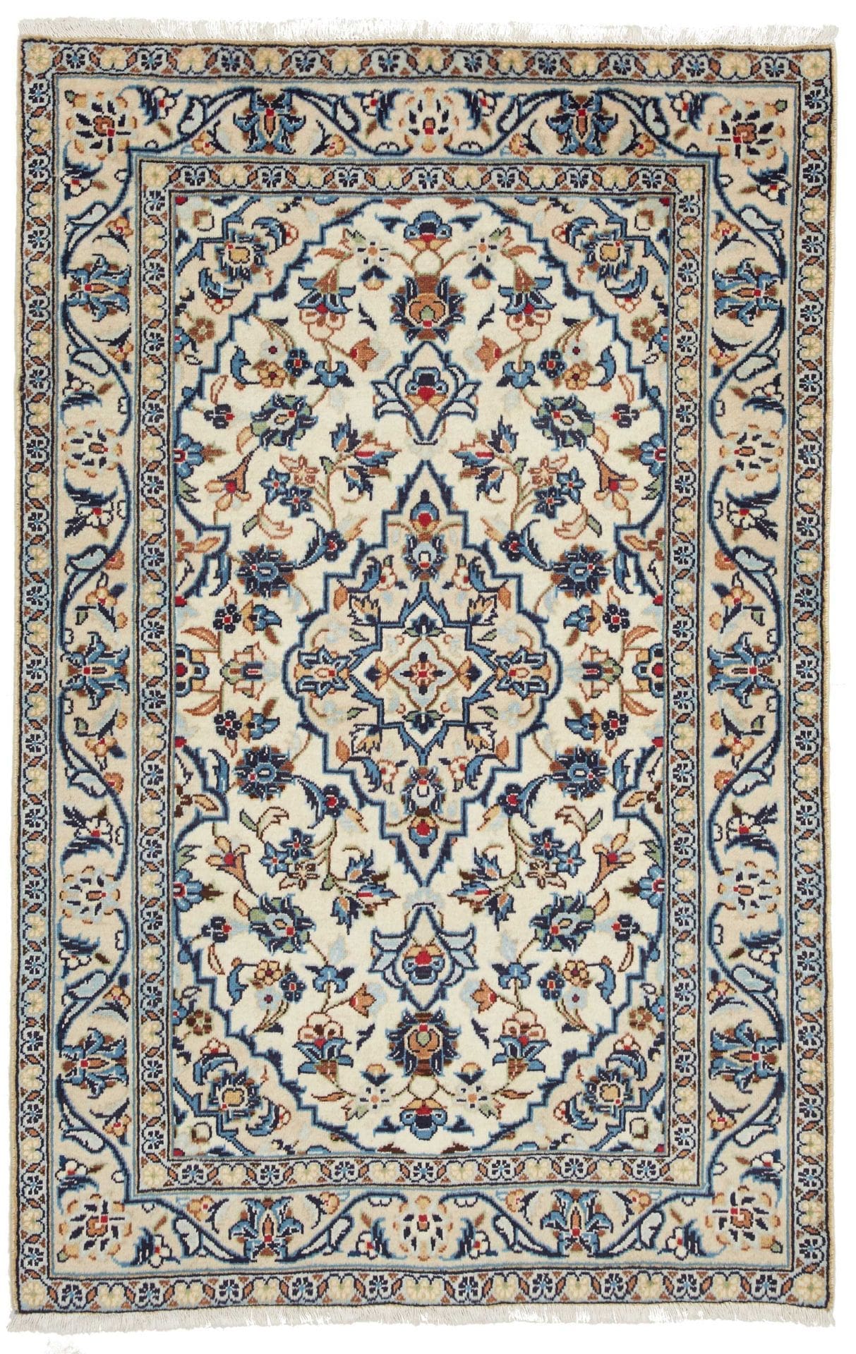 Kashan Teppich 101 x 150cm - Handgeknüpft, Perserteppich aus Wolle