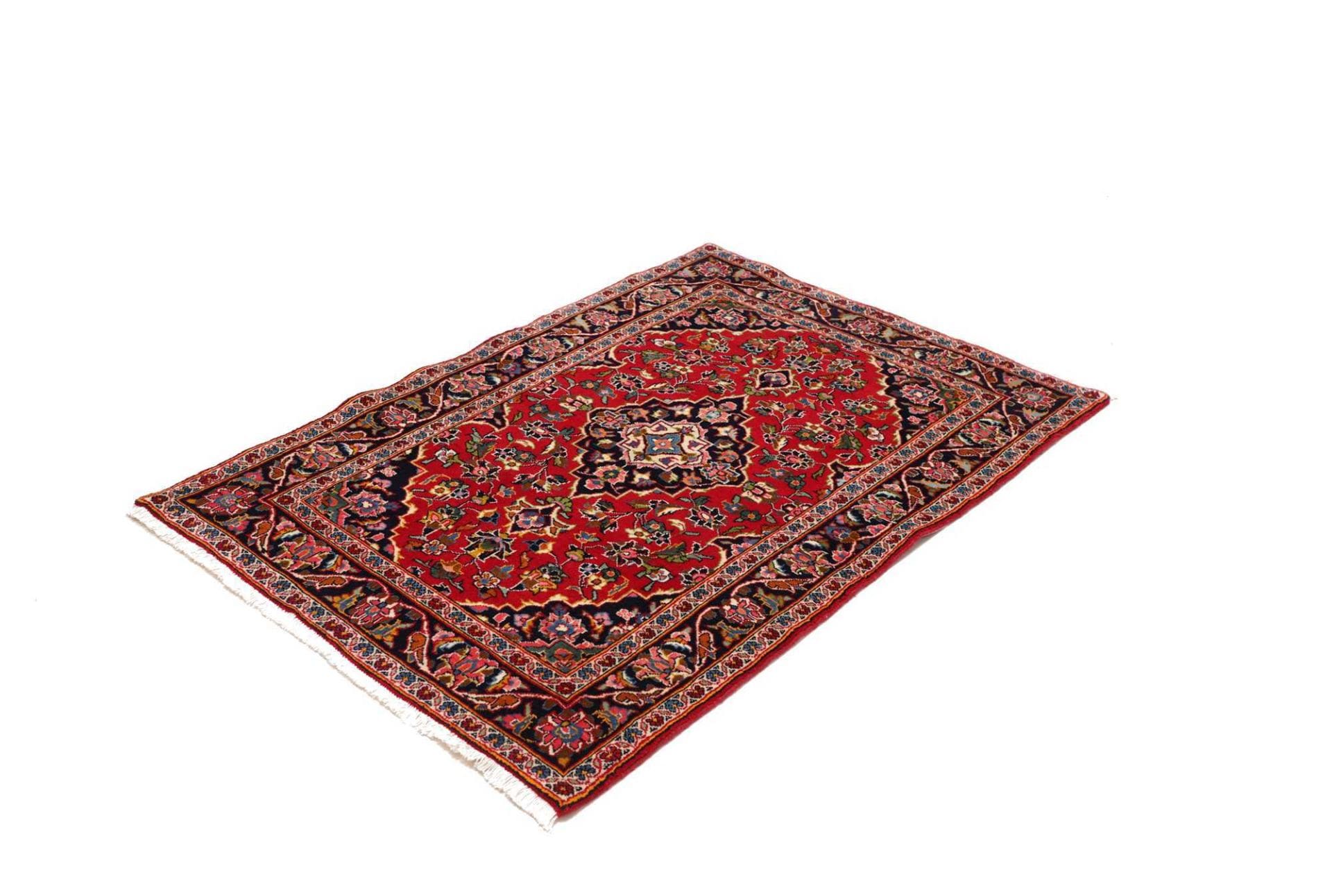 Kashan Teppich 103 x 143cm, Schurwolle, handgeknüpft, Perserteppich