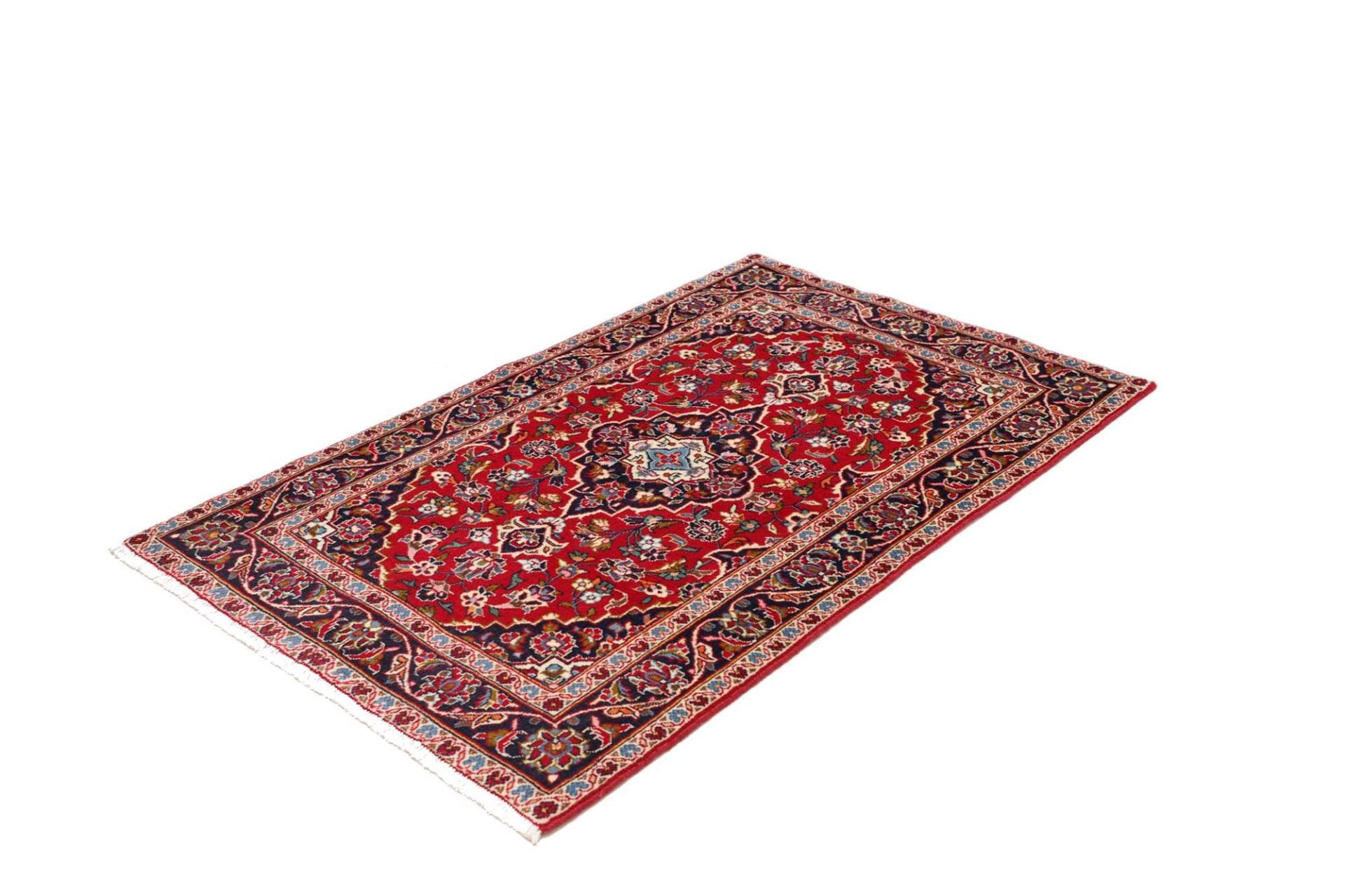 Kashan Teppich 101 x 148cm, handgeknüpft, aus Schurwolle, Perserteppich