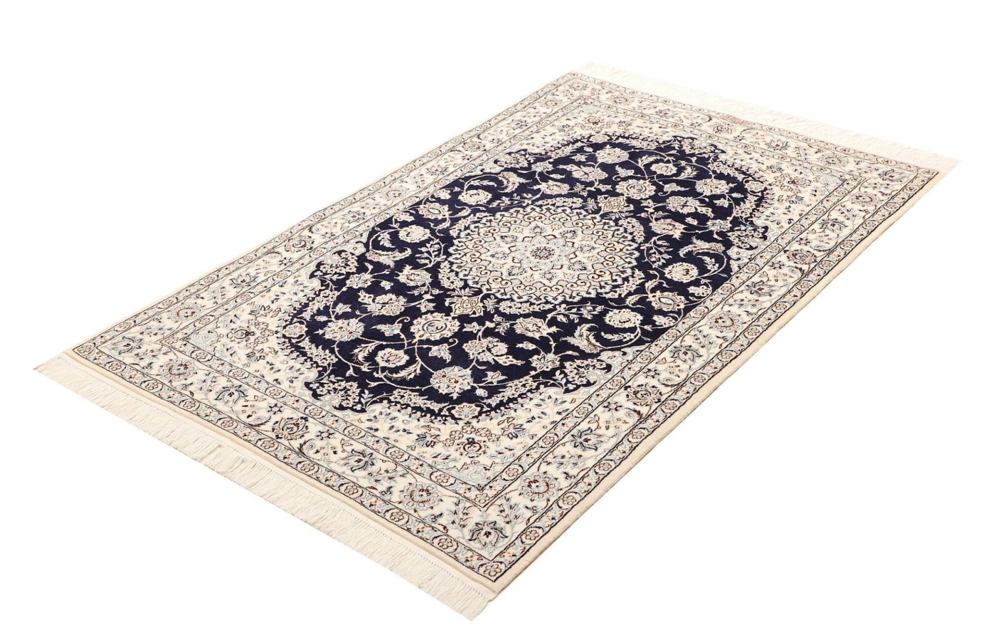 Nain Teppich 103 x 151 cm, florales Design, handgeknüpft