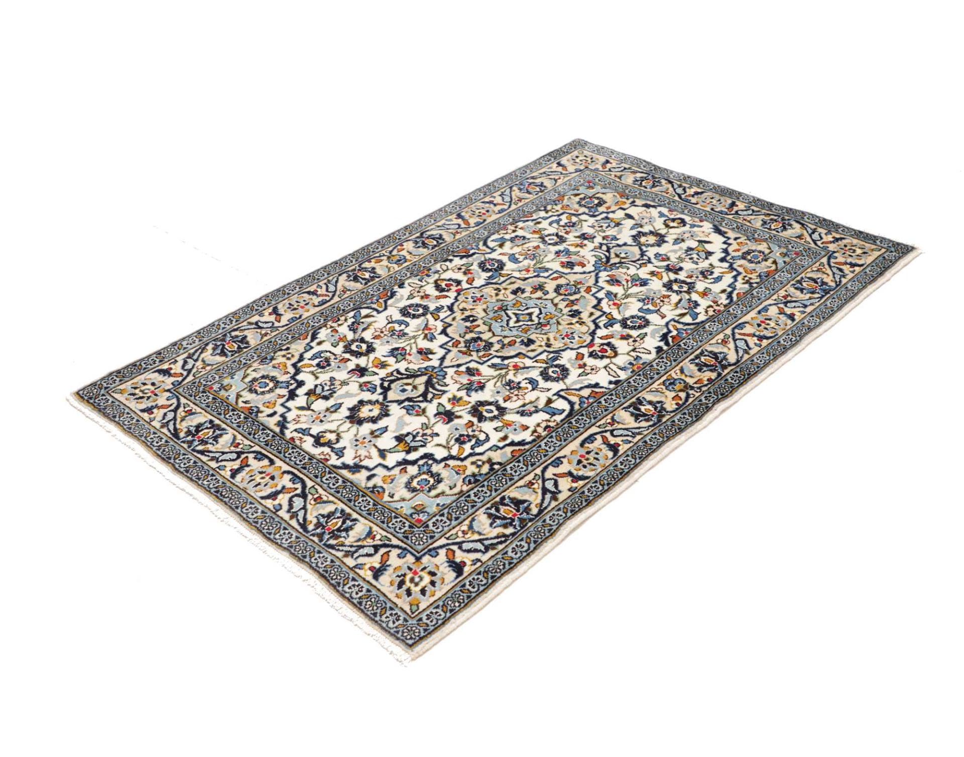Kashan Teppich 99 x 150cm, handgeknüpft, aus Schurwolle, Perserteppich