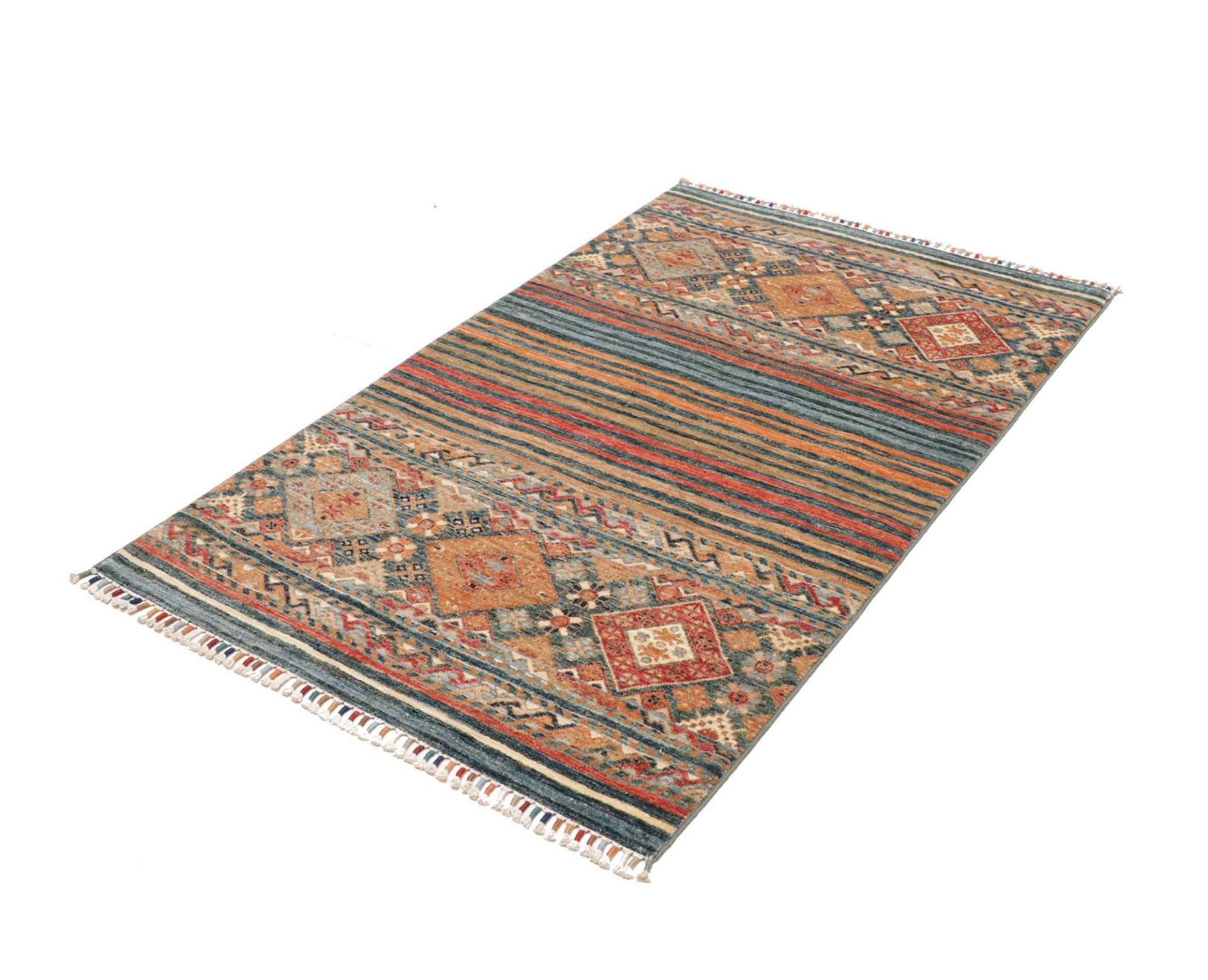 Samarkand Orientteppich 101 x 153cm, handgeknüpft, Schurwolle