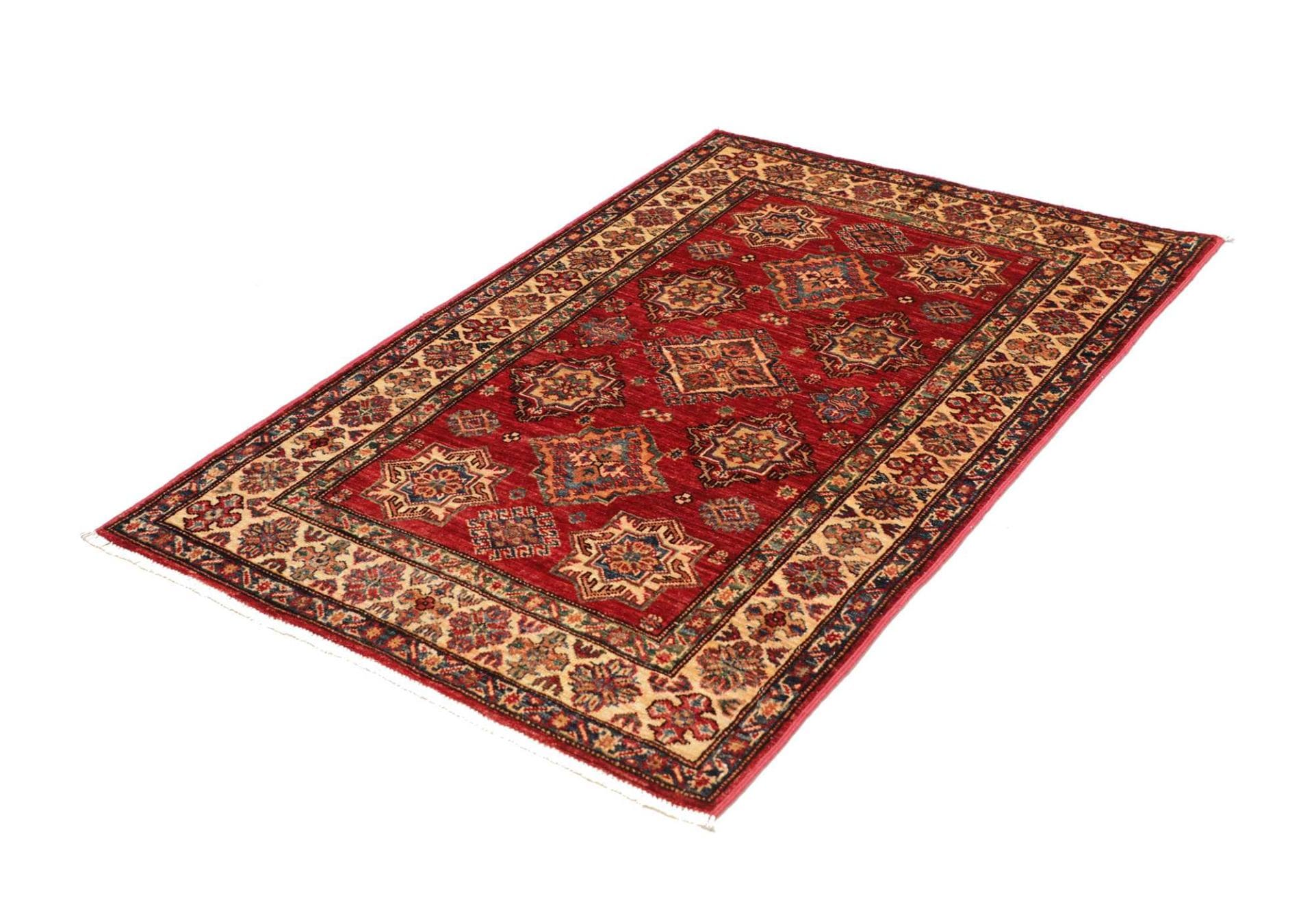 Kazak Teppich 104 x 147cm - Geometrische Muster, handgeknüpft