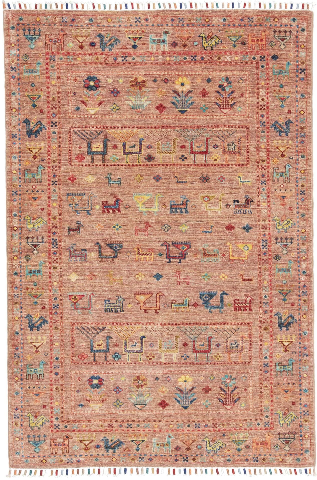 Samarkand Orientteppich 102 x 150cm, handgeknüpft, Wolle