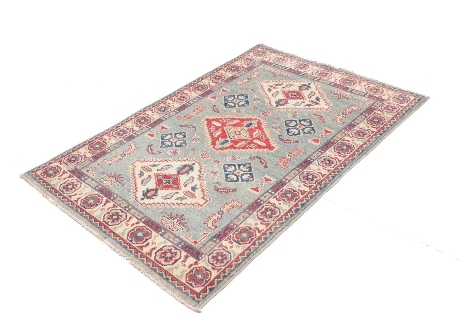 Kazak Teppich 103 x 149 cm, handgeknüpft, Wolle, geometrisch, Rarität