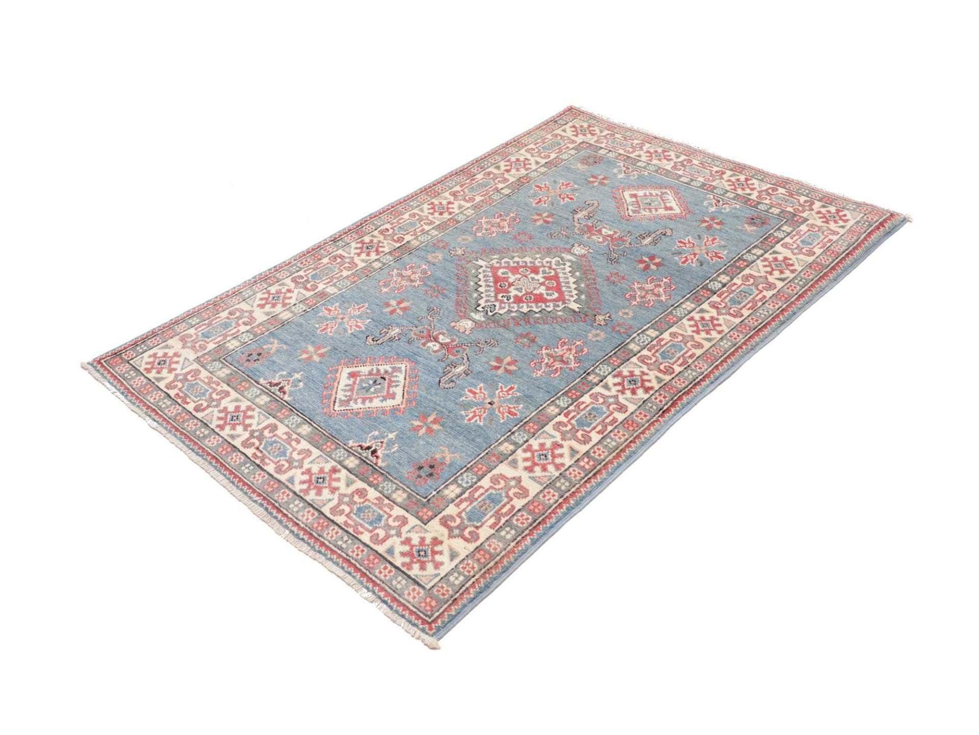 Kazak Teppich 104 x 150 cm - Handgeknüpft, geometrisches Muster