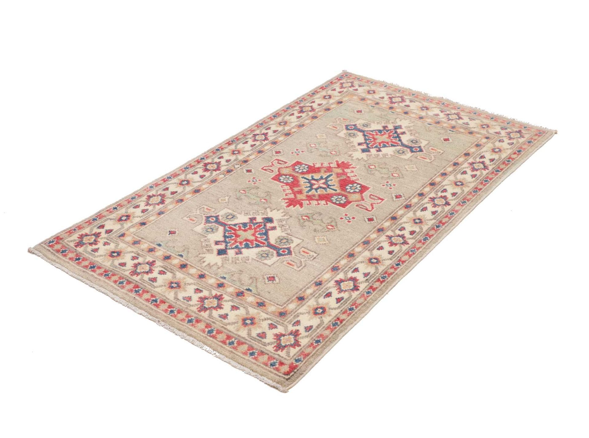 Kazak Teppich 83 x 131 cm, geometrisches Muster, handgeknüpft
