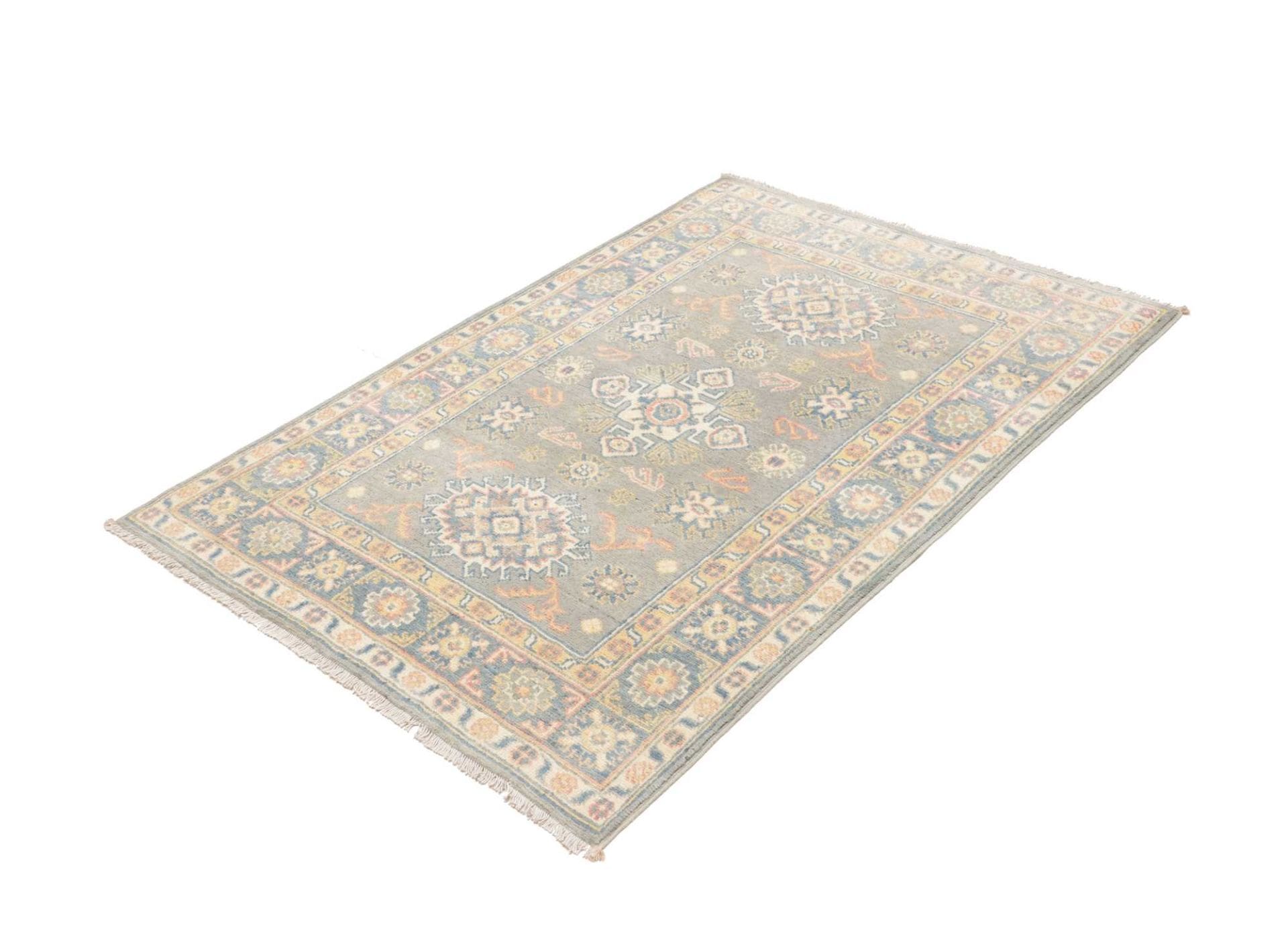 Kazak Orientteppich 104 x 148 cm, geometrische Muster, handgeknüpft