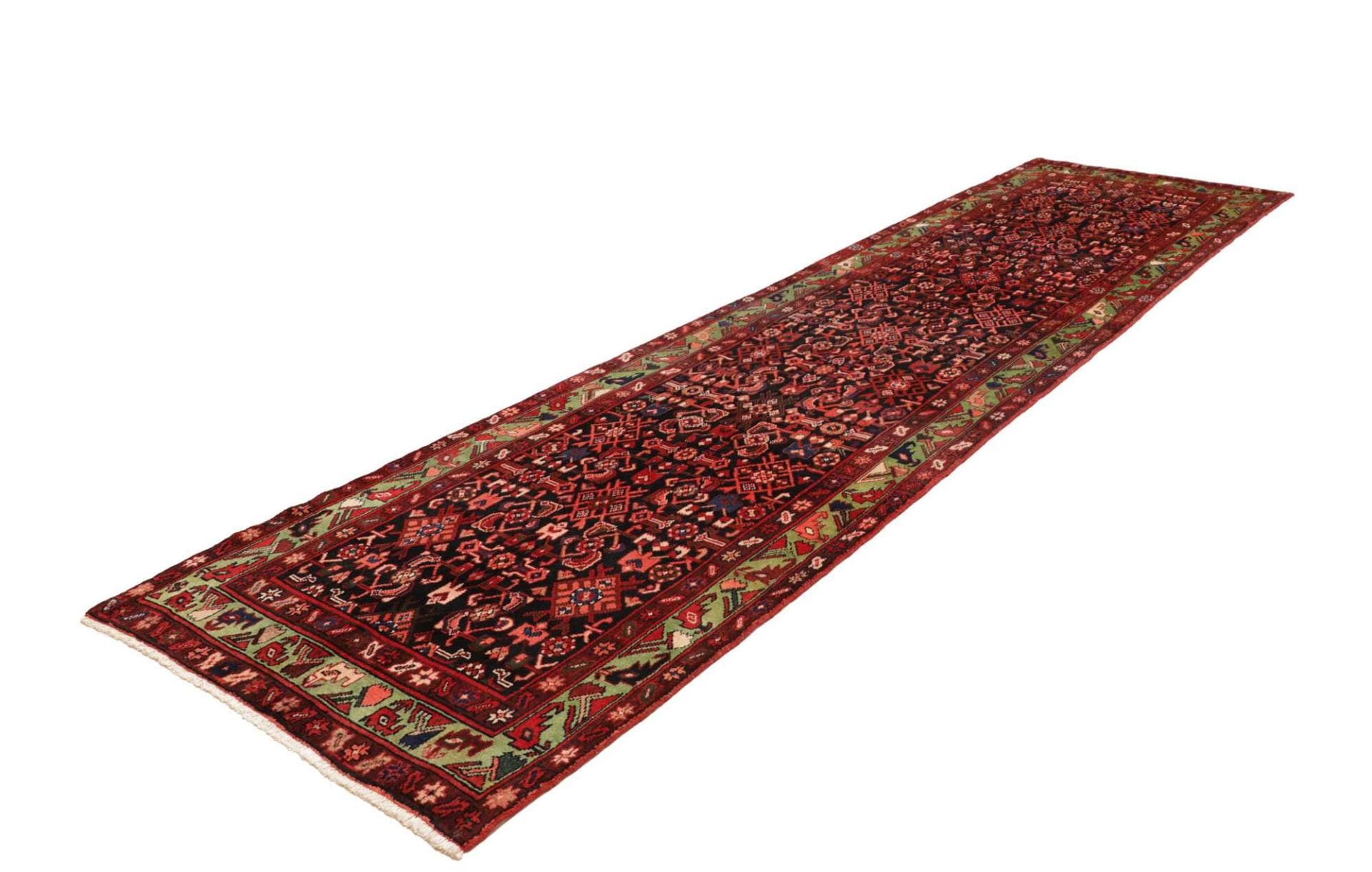 Orientteppich Hamadan 118 x 426 cm, handgeknüpft, Schurwolle