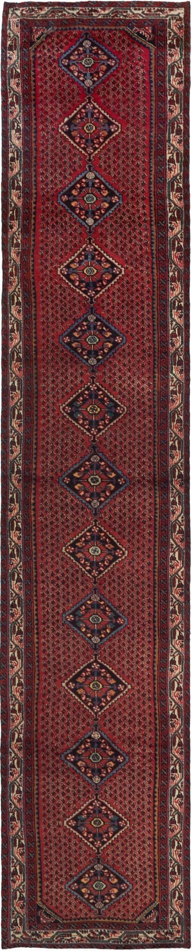 Hamadan Teppich 83 x 440cm, Herati-Muster, Schurwolle, handgeknüpft